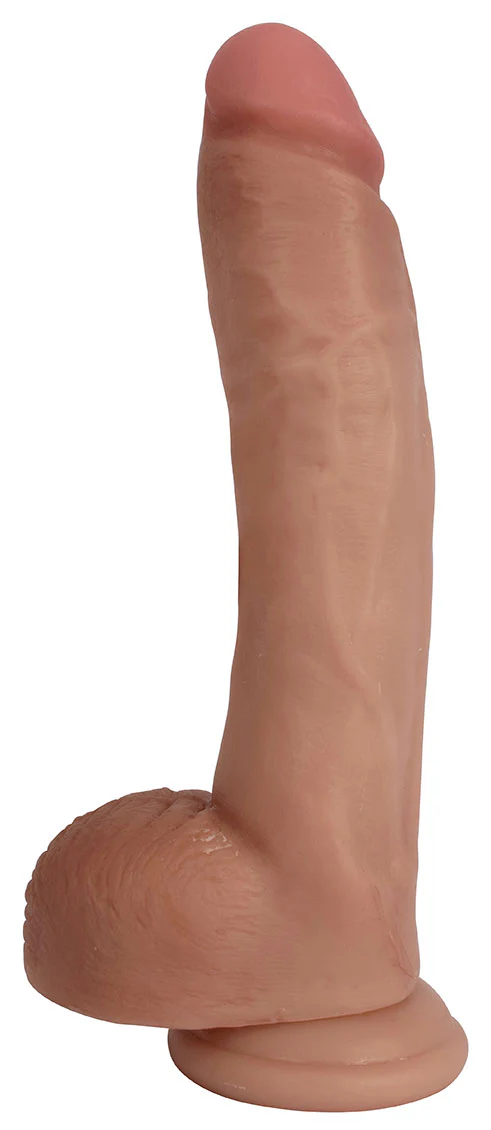 10" BARESKIN DILDO BY JOCK w. BALLS - Light - Image 2