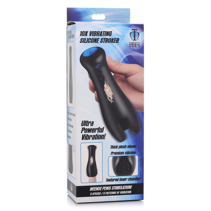 10X Vibrating Silicone Stroker - Image 9