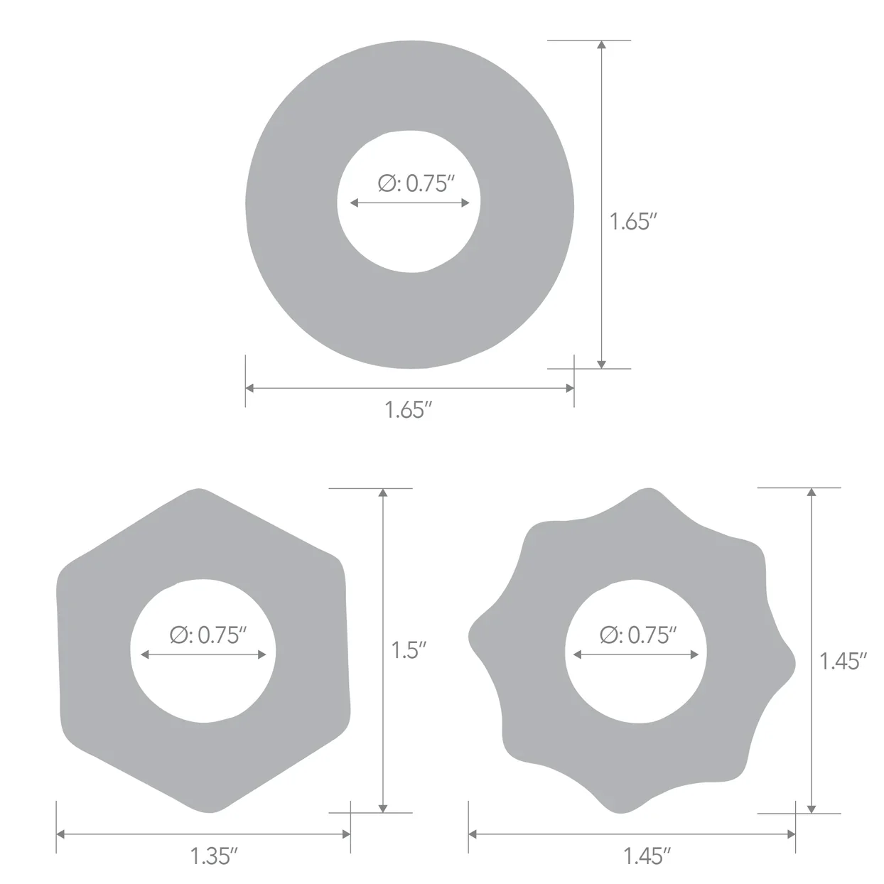 3-Pack Nuts & Bolts Stretch Cock Ring Set by Blue Line - Image 5