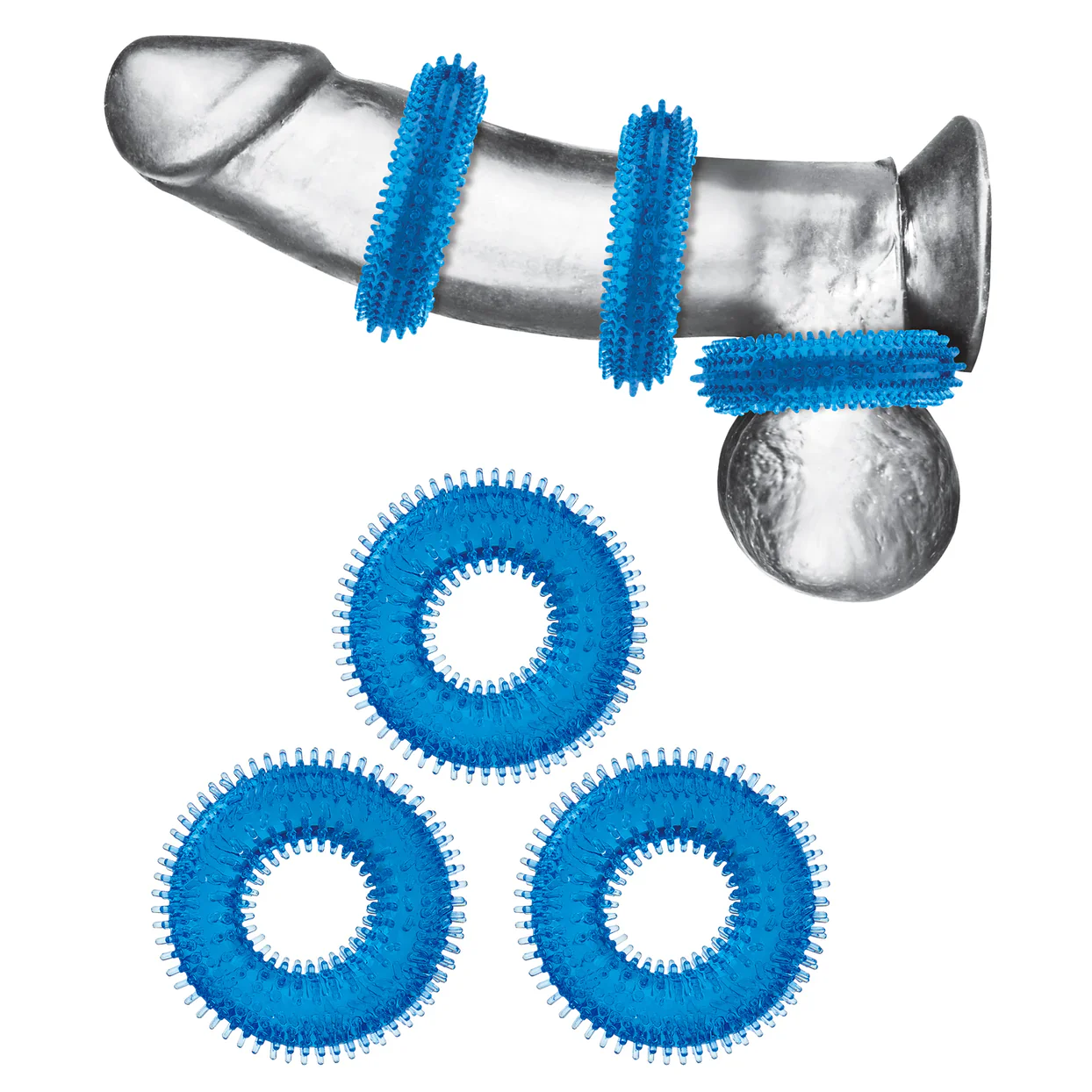 3-Pack Ultra-Stim Stretch Cock Rings by Blue Line - Image 4