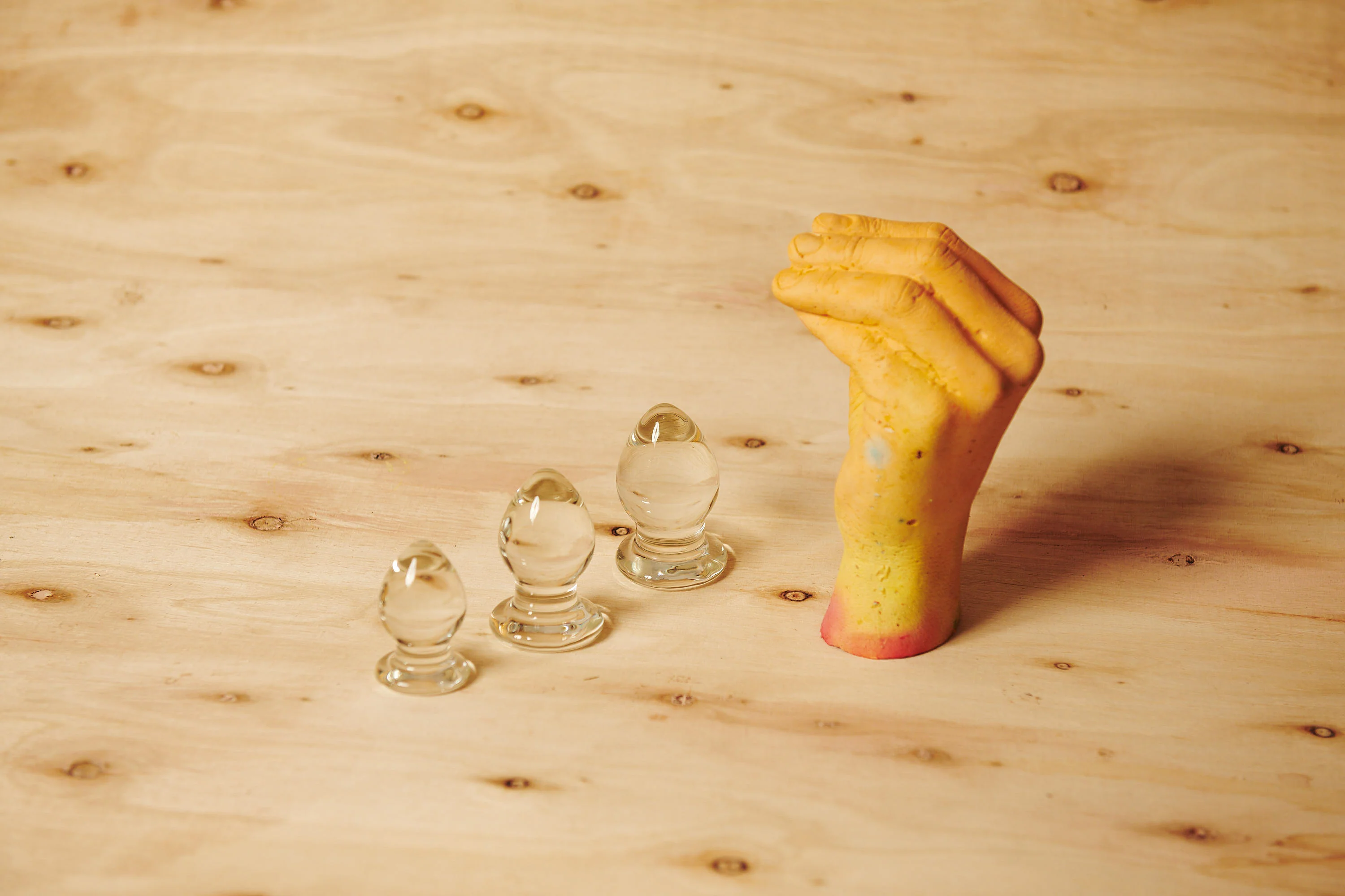 Triplets 3 Piece Glass Anal Plug Kit - Image 2