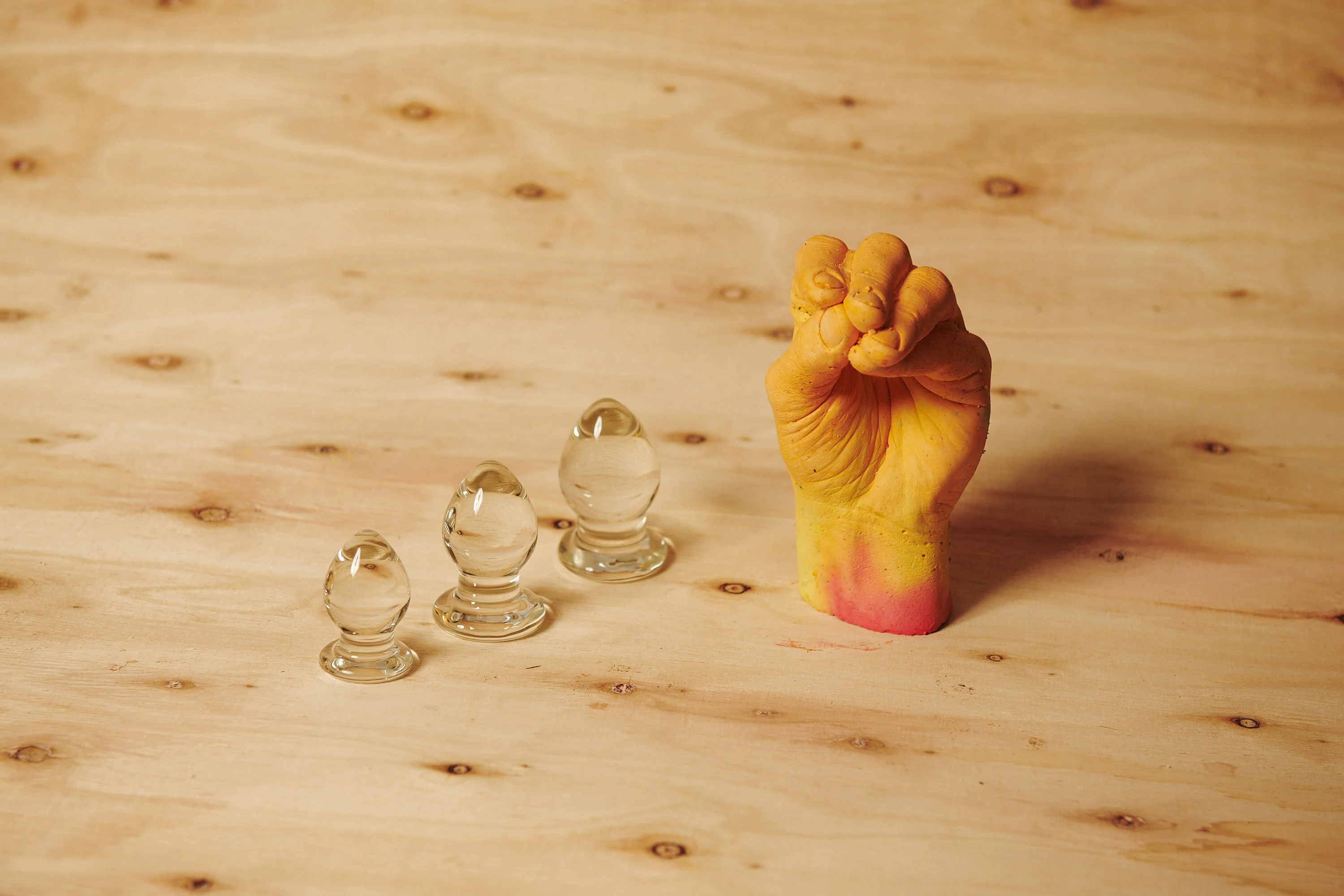 Triplets 3 Piece Glass Anal Plug Kit - Image 3