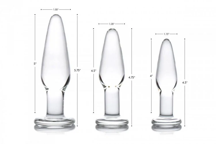 Prisms 3 Piece Glass Anal Plug Kit - Image 3