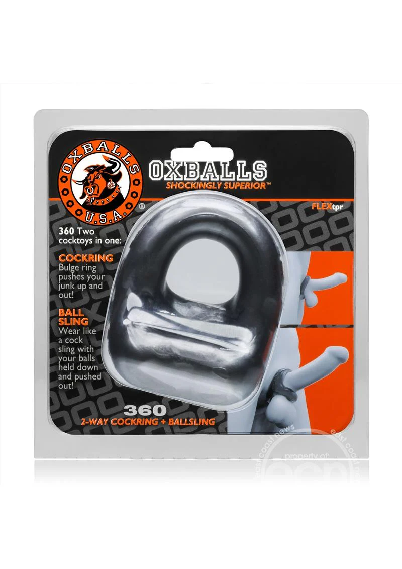 Oxballs 360 2-Way Cock Ring and Ball Sling Silver - Image 4