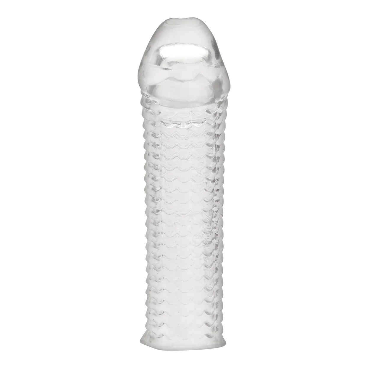 6.5" Clear Textured Penis Enhancing Sleeve Extension by Blue Line - Image 4