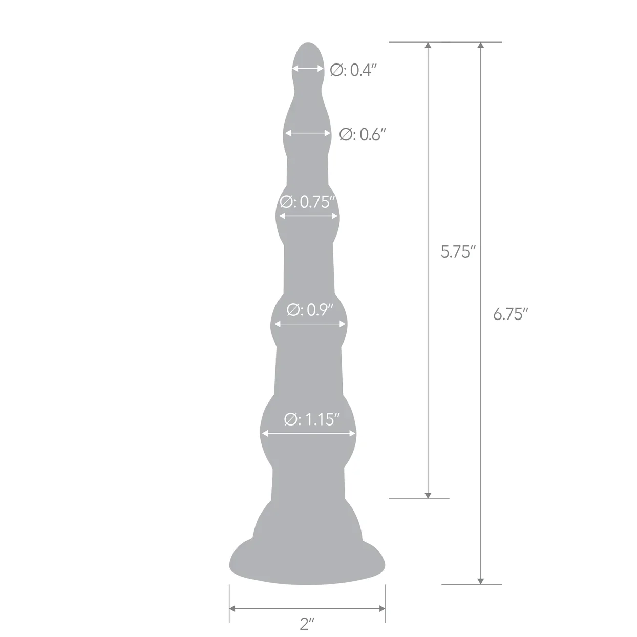 6.75" Anal Beades With Suction Base by Blue Line - Image 5