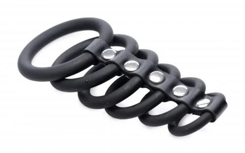 6 Ring Silicone Chastity Device by Strict Leather - Image 4