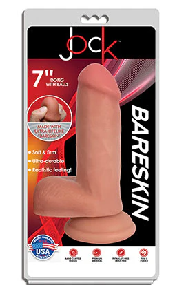7" BARESKIN DILDO BY JOCK w. BALLS - Light - Image 3