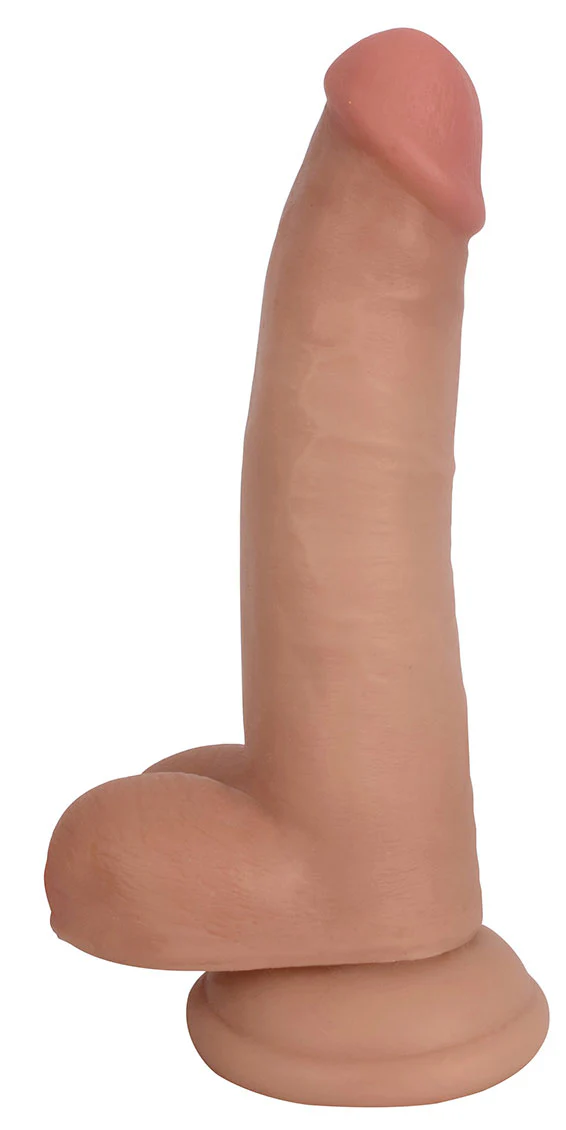 8" BARESKIN DILDO BY JOCK w. BALLS - Light - Image 2