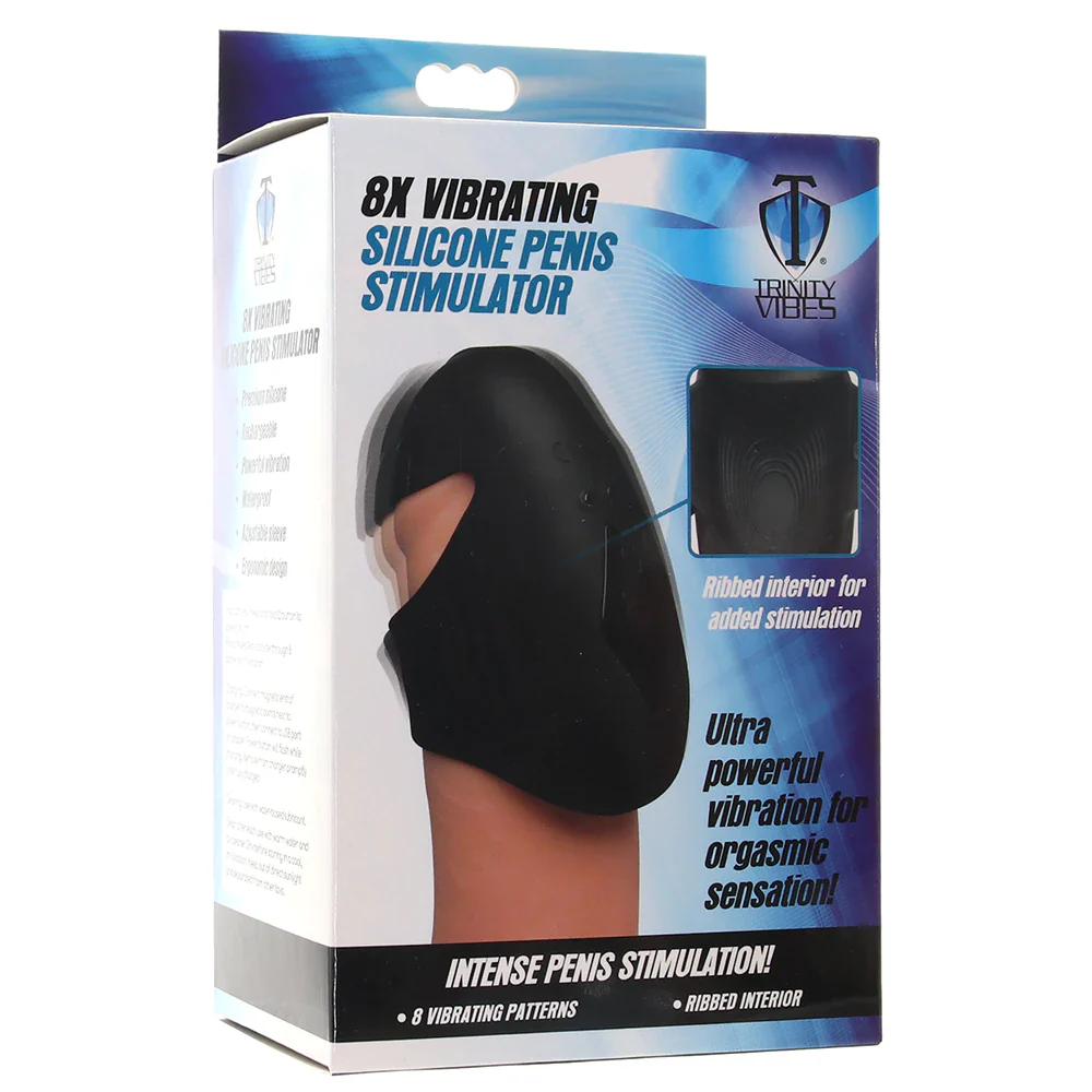 TRINITY VIBES: 8X Vibrating Silicone Penis Sleeve - Image 3