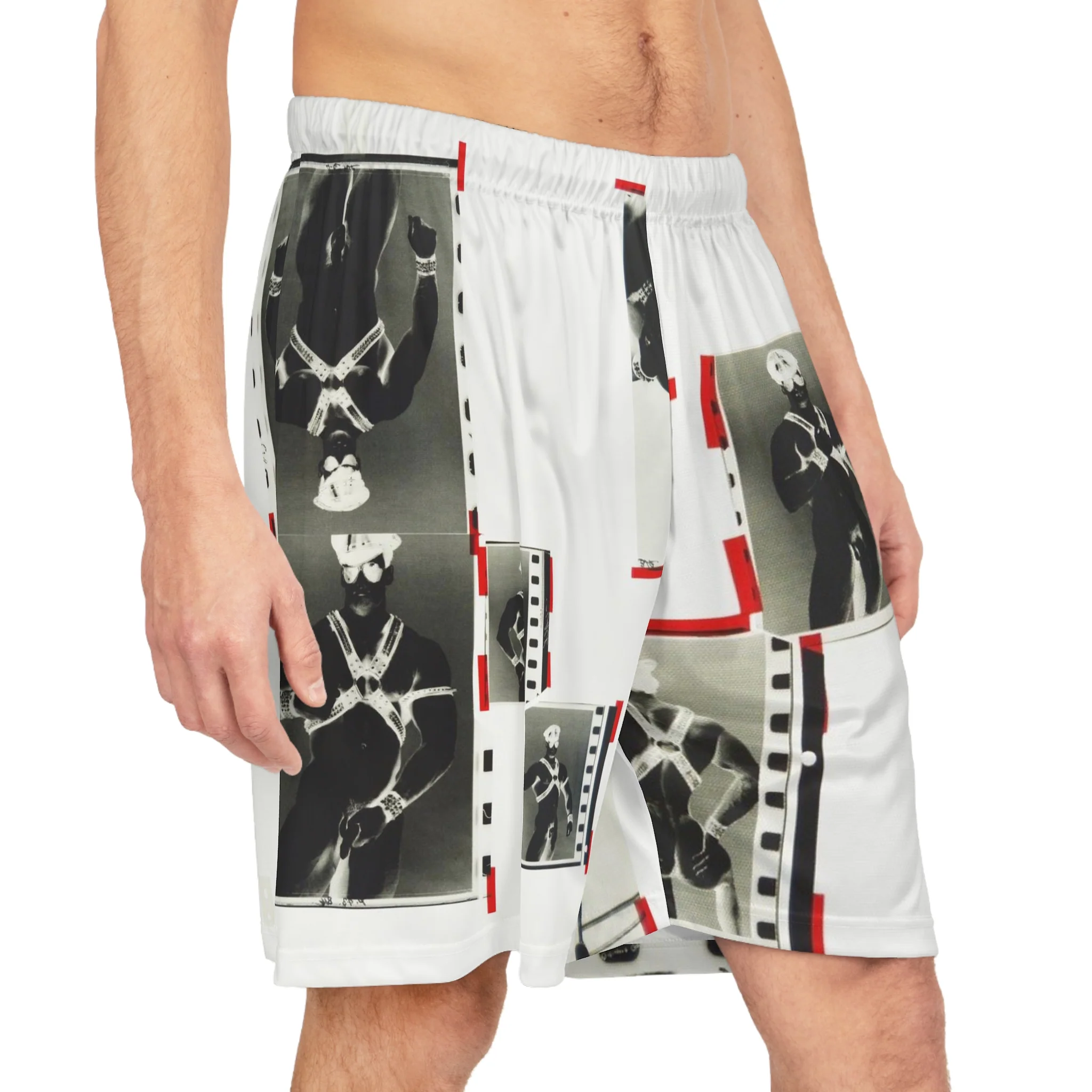 90S VINTAGE GAY PORN TRANSPARENCY Basketball Shorts - Image 8