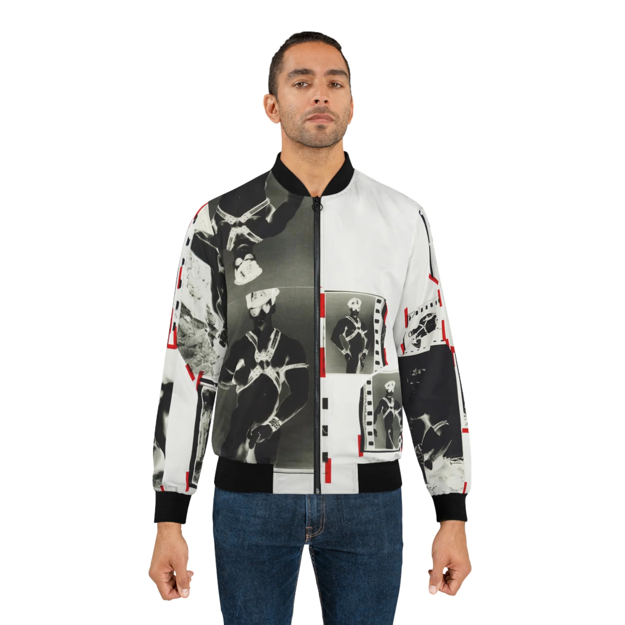 90S VINTAGE GAY PORN TRANSPARENCY Bomber Jacket - Image 3