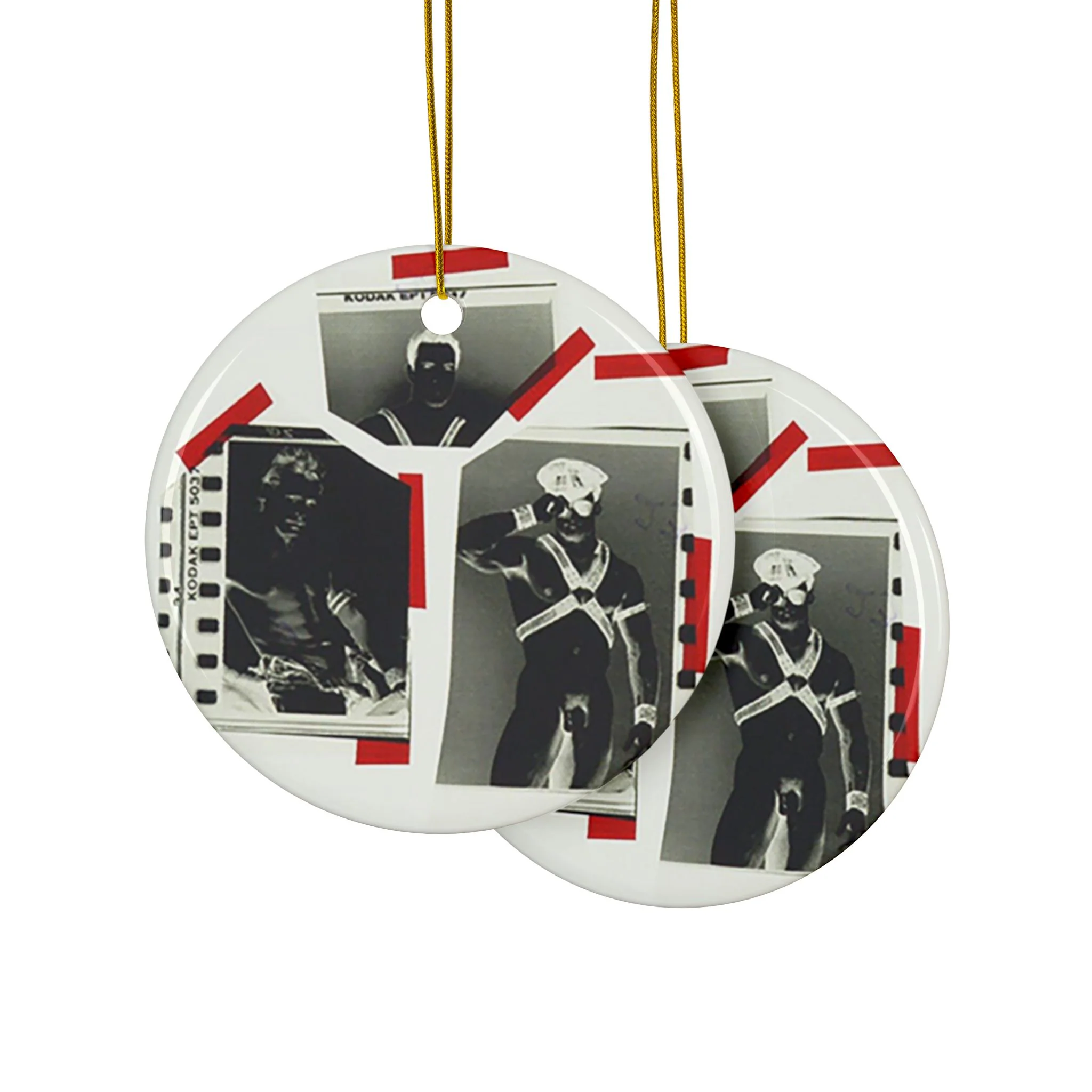 90S VINTAGE GAY PORN TRANSPARENCY Ceramic Ornaments (1pc, 3pcs, 5pcs, 10pcs) - Image 5