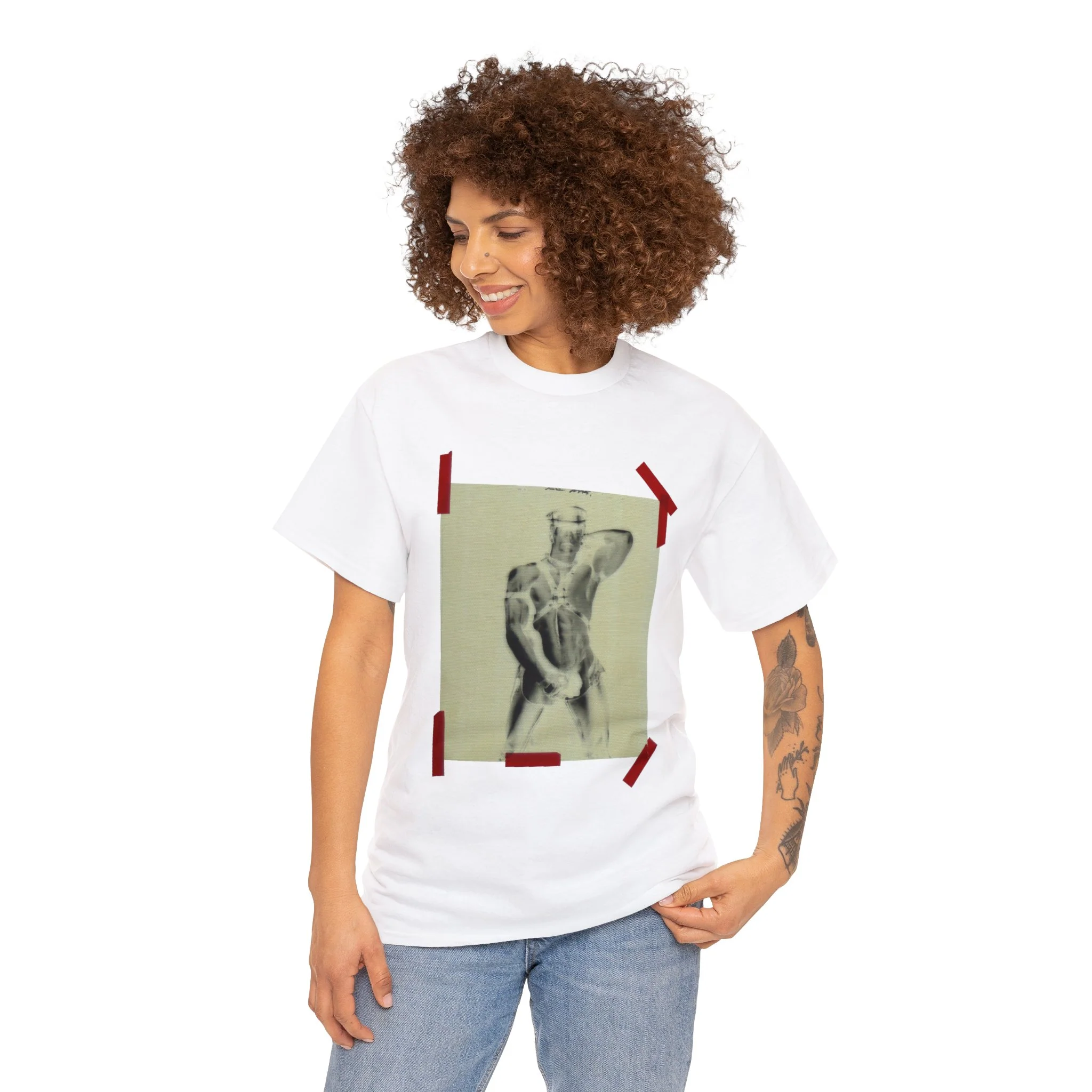 90S VINTAGE GAY PORN TRANSPARENCY Unisex Heavy Cotton Tee #2 - Image 3