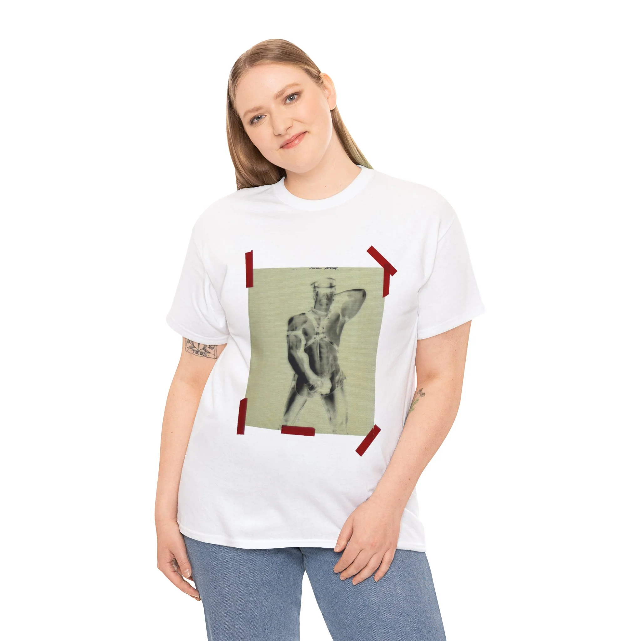 90S VINTAGE GAY PORN TRANSPARENCY Unisex Heavy Cotton Tee #2 - Image 4