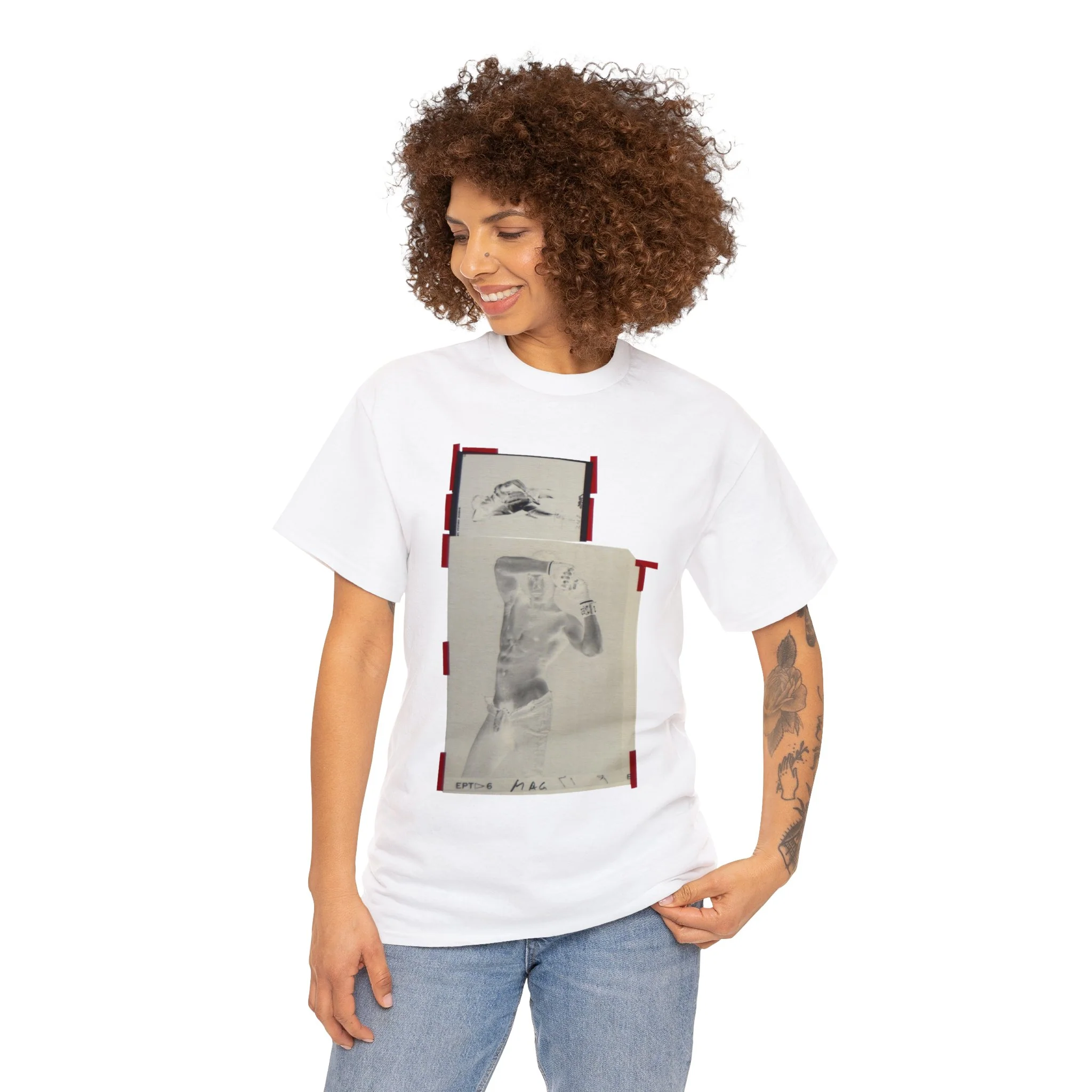 90S VINTAGE GAY PORN TRANSPARENCY Unisex Heavy Cotton Tee #4 - Image 3