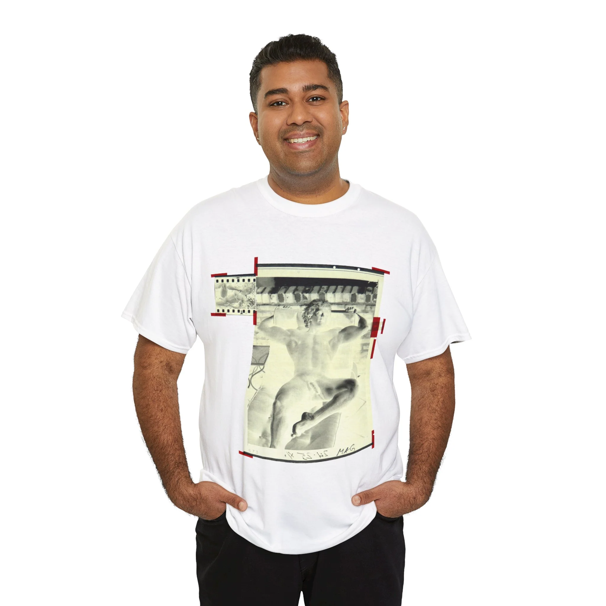 90S VINTAGE GAY PORN TRANSPARENCY Unisex Heavy Cotton Tee #6 - Image 4