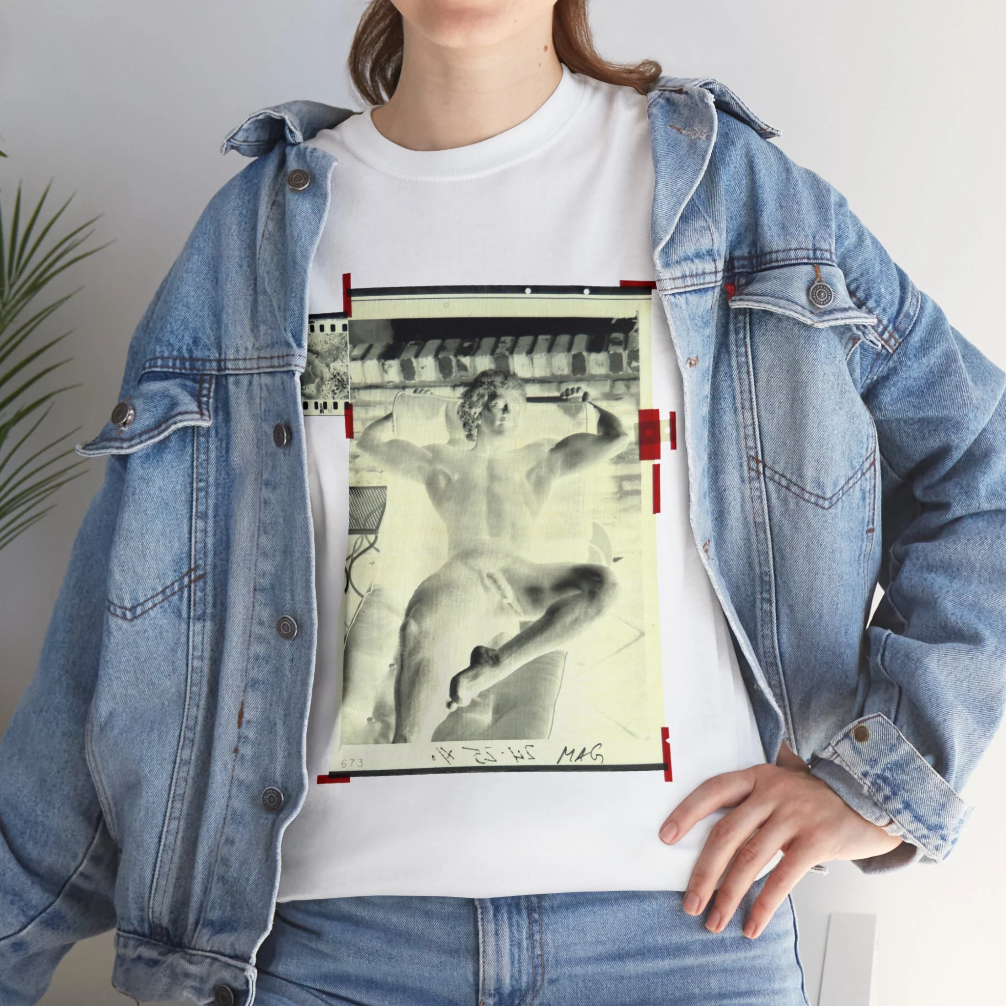 90S VINTAGE GAY PORN TRANSPARENCY Unisex Heavy Cotton Tee #6 - Image 5
