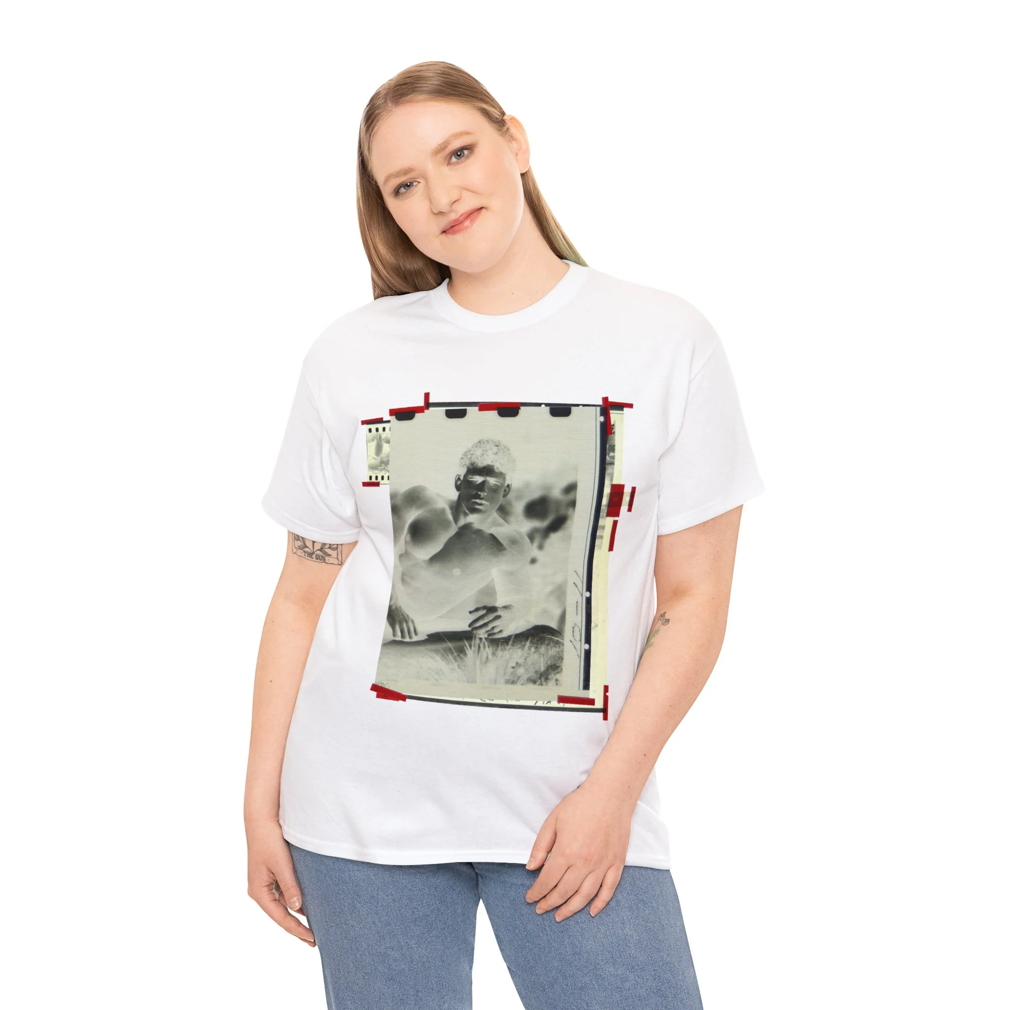 90S VINTAGE GAY PORN TRANSPARENCY Unisex Heavy Cotton Tee #7 - Image 4