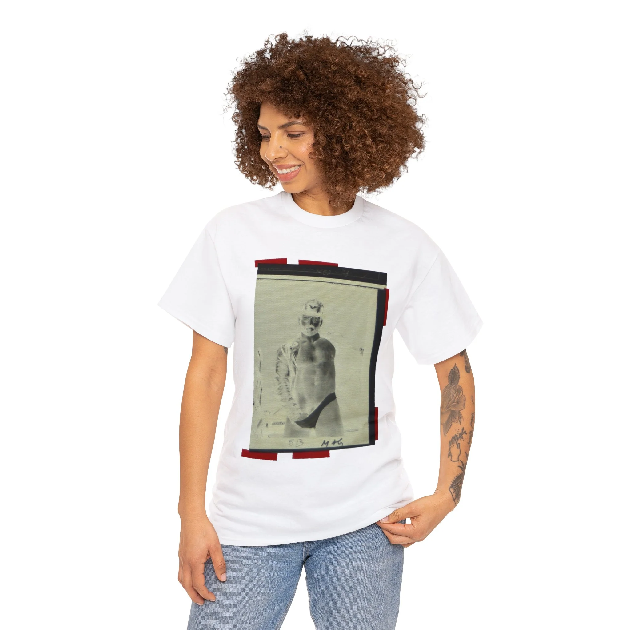 90S VINTAGE GAY PORN TRANSPARENCY Unisex Heavy Cotton Tee #9 - Image 3
