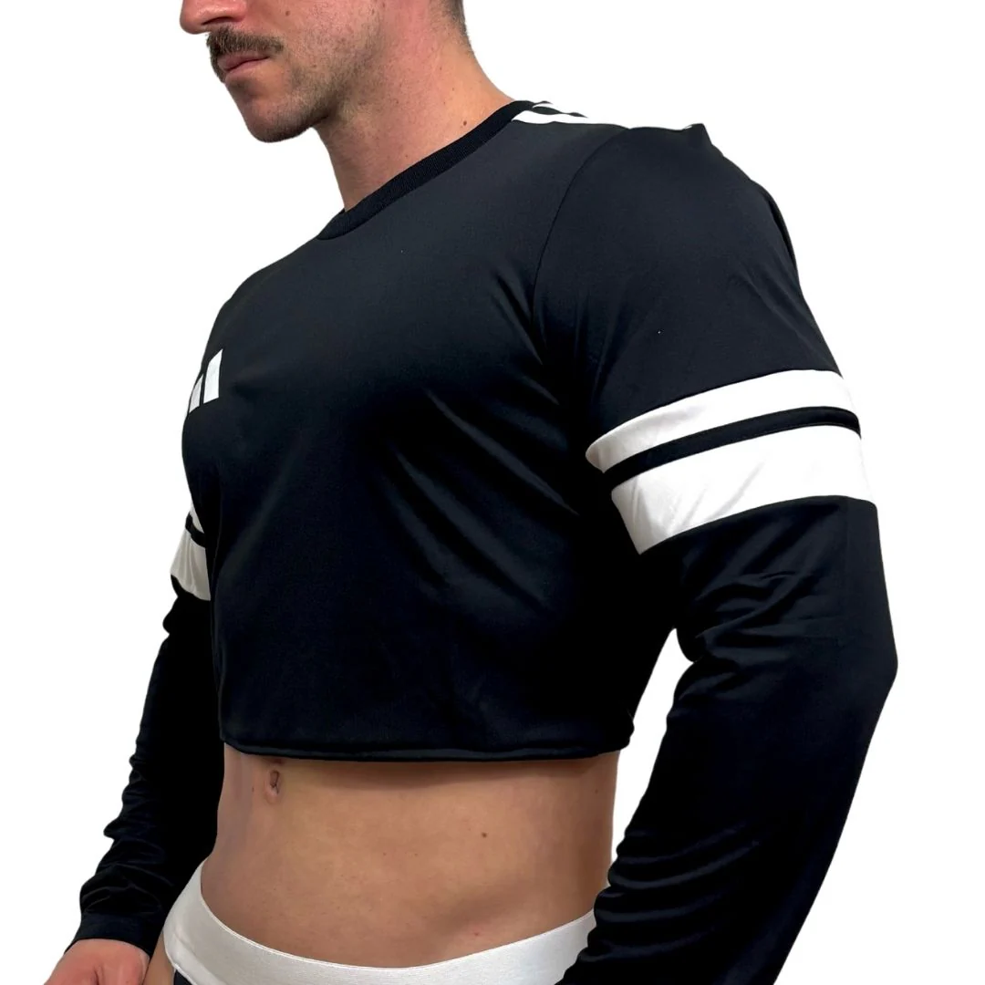 Adidas Neo Black Long Sleeve Crop Top BY SNEAKERMASK - Image 2
