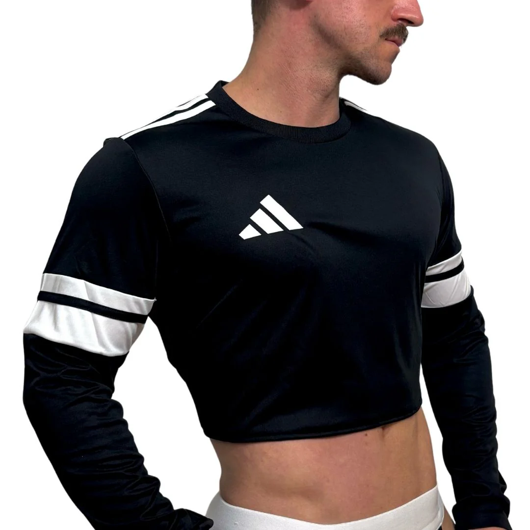 Adidas Neo Black Long Sleeve Crop Top BY SNEAKERMASK - Image 3