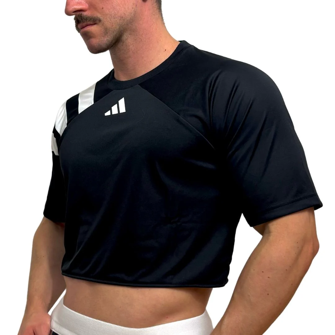 Adidas Neo Black Short Sleeve Crop Top 2.0 BY SNEAKERMASK - Image 2