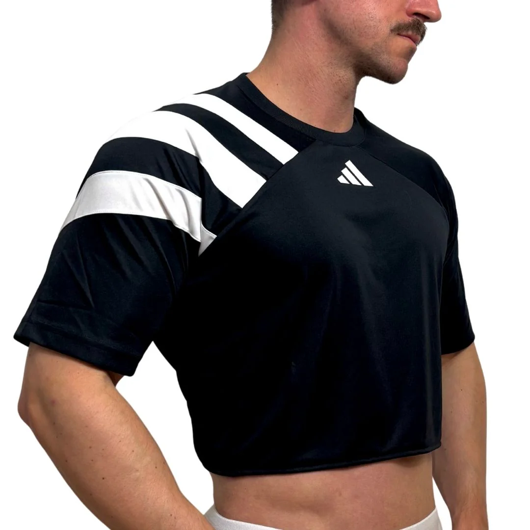 Adidas Neo Black Short Sleeve Crop Top 2.0 BY SNEAKERMASK - Image 3