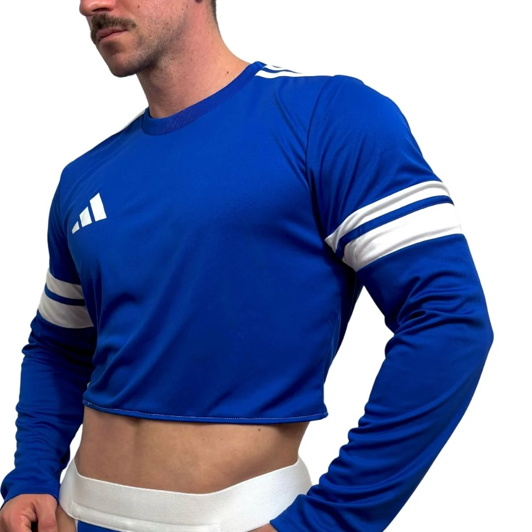 Adidas Neo Blue Long Sleeve Crop Top BY SNEAKERMASK - Image 2