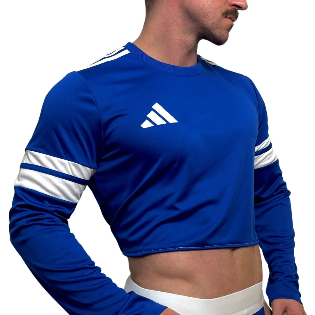 Adidas Neo Blue Long Sleeve Crop Top BY SNEAKERMASK - Image 3