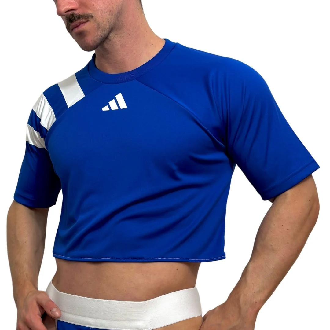 Adidas Neo Blue Short Sleeve Crop Top 2.0 BY SNEAKERMASK - Image 2