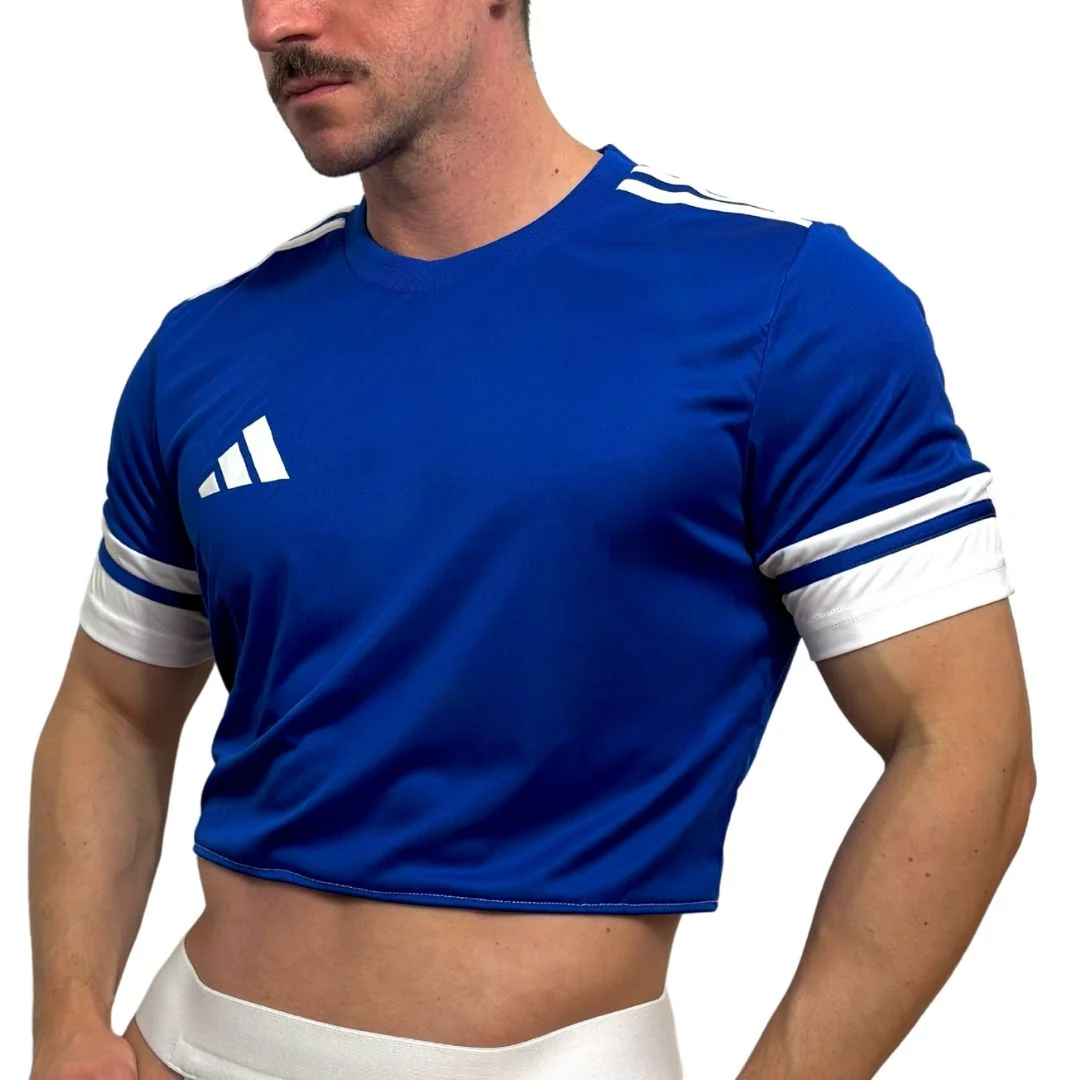 Adidas Neo Blue Short Sleeve Crop Top BY SNEAKERMASK - Image 2