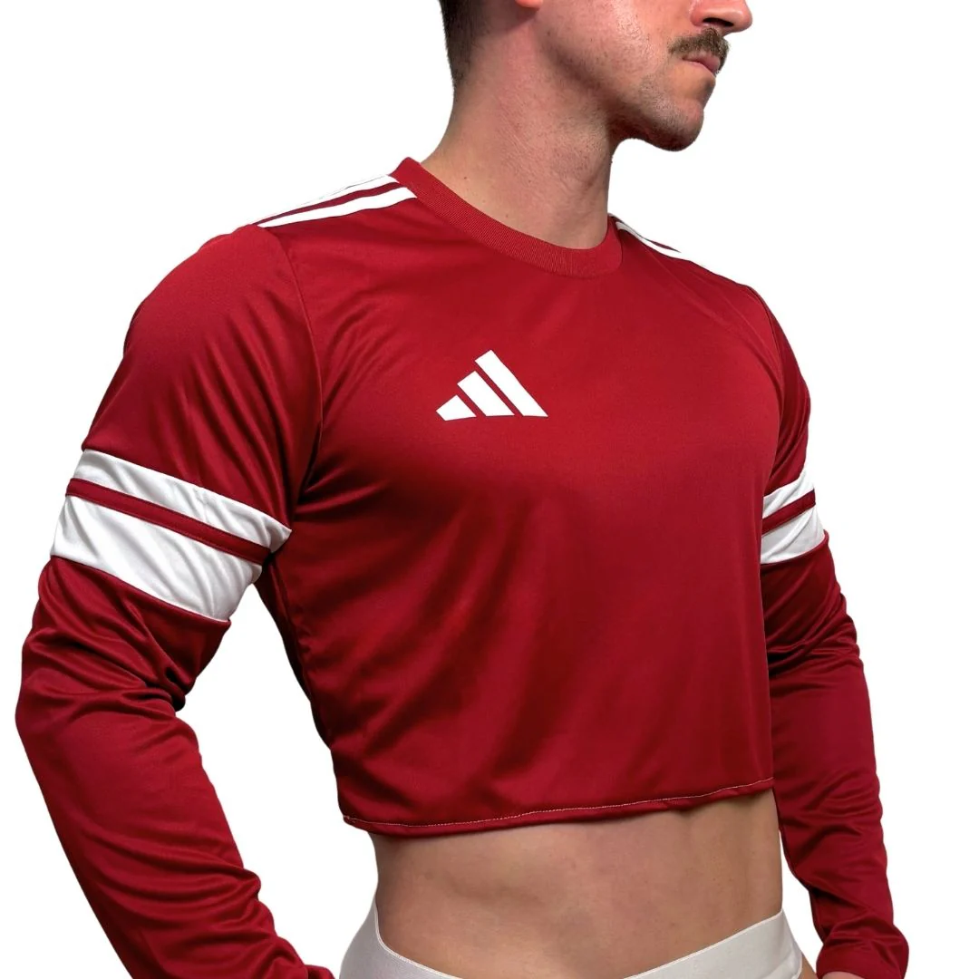 Adidas Neo Red Long Sleeve Crop Top BY SNEAKERMASK - Image 2