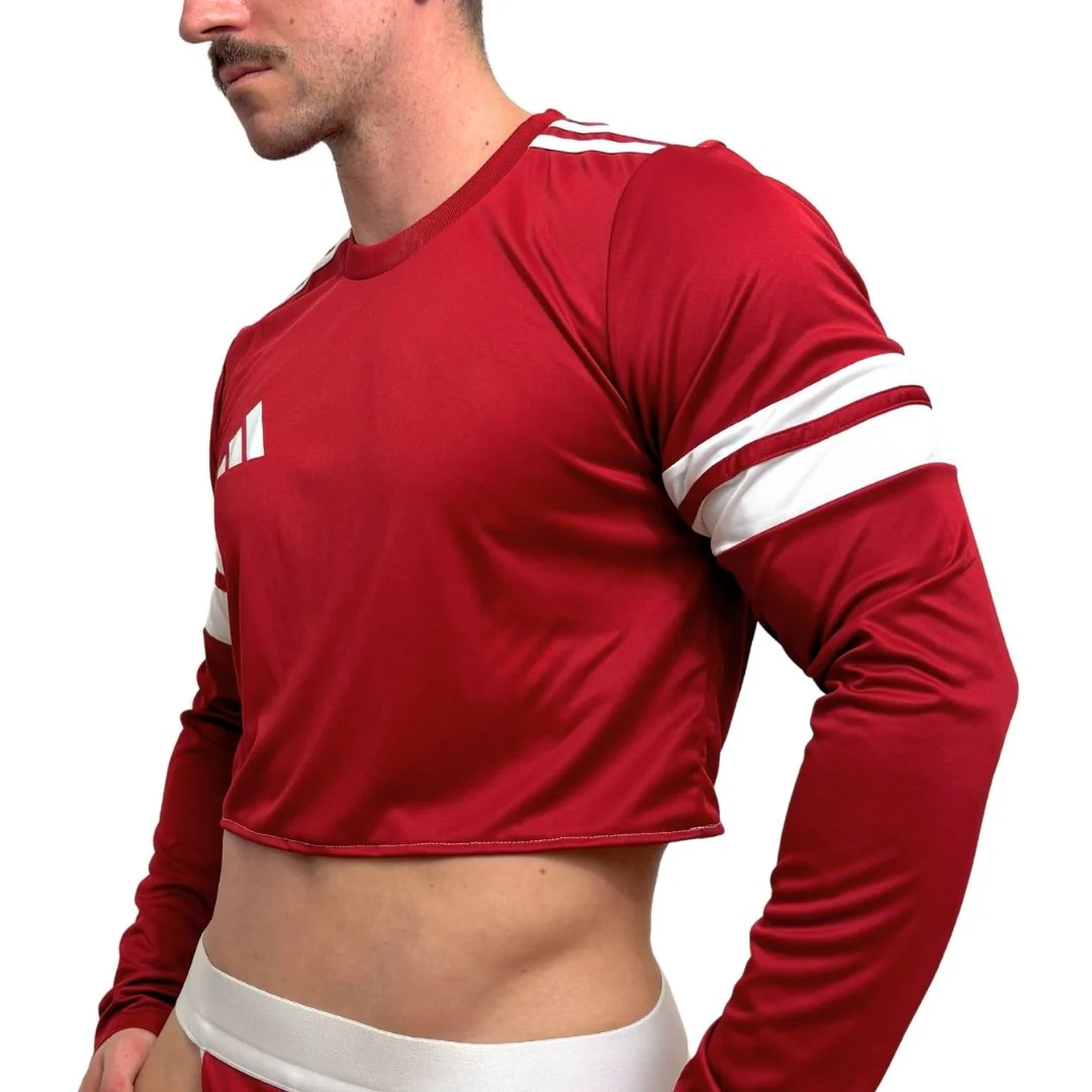 Adidas Neo Red Long Sleeve Crop Top BY SNEAKERMASK - Image 3