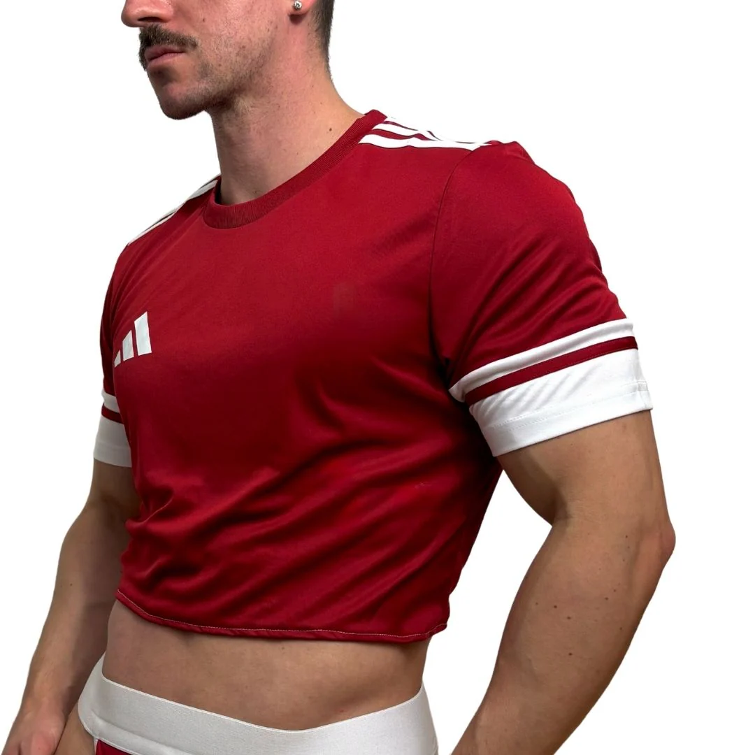Adidas Neo Red Short Sleeve Crop Top BY SNEAKERMASK - Image 2