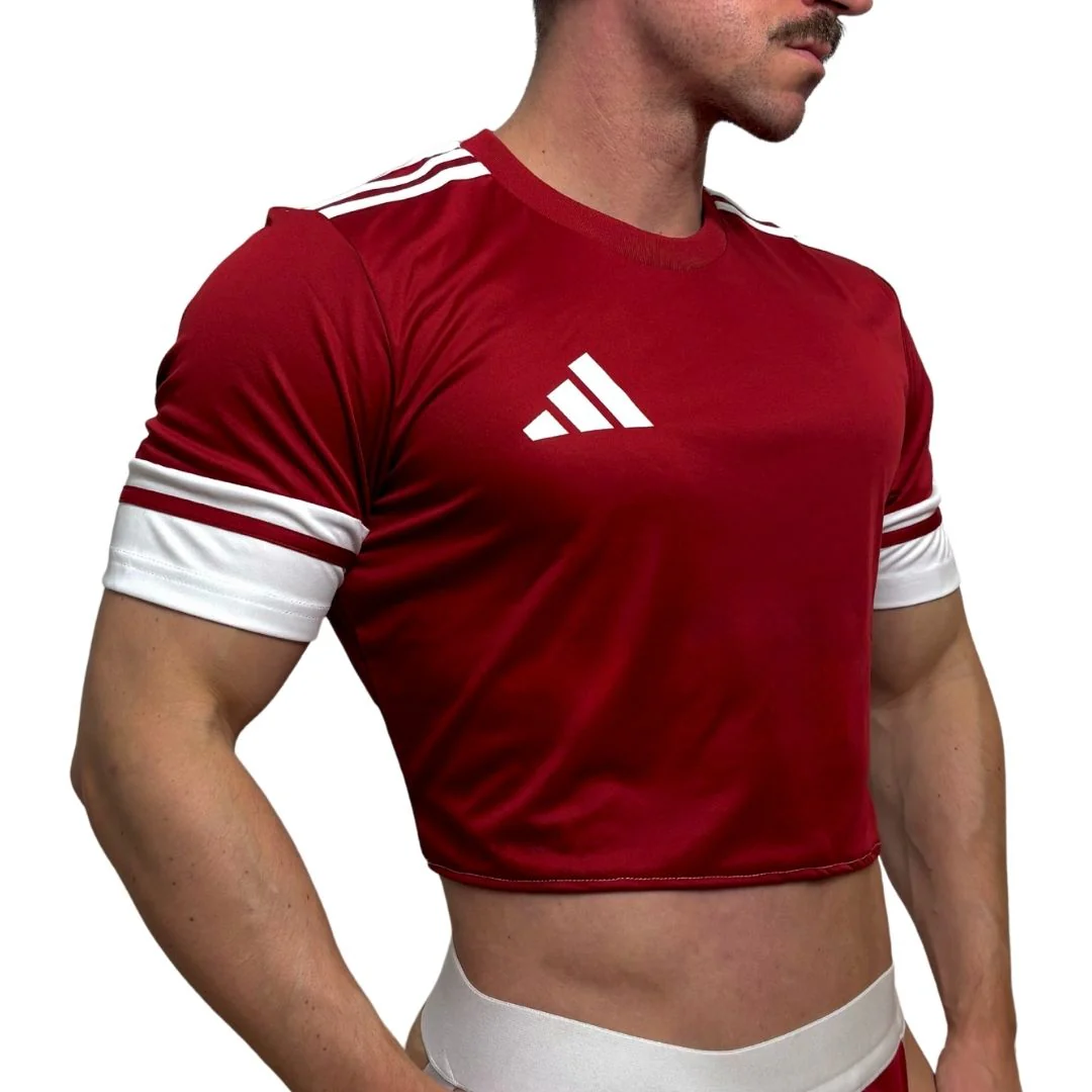 Adidas Neo Red Short Sleeve Crop Top BY SNEAKERMASK - Image 3