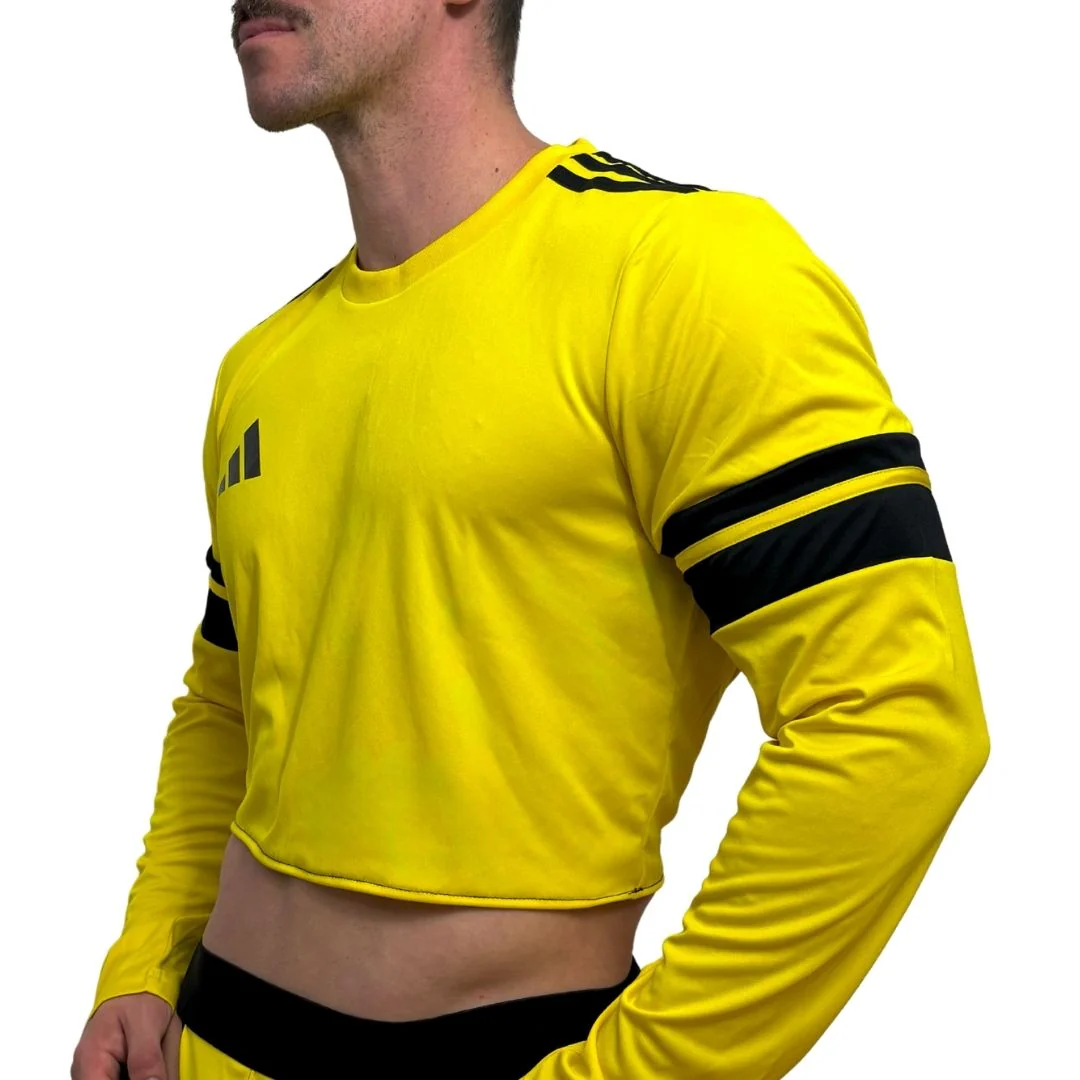 Adidas Neo Yellow Long Sleeve Crop Top BY SNEAKERMASK - Image 2