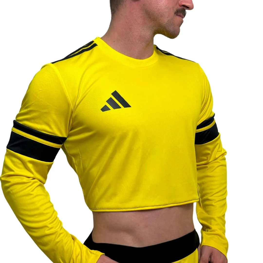 Adidas Neo Yellow Long Sleeve Crop Top BY SNEAKERMASK - Image 3
