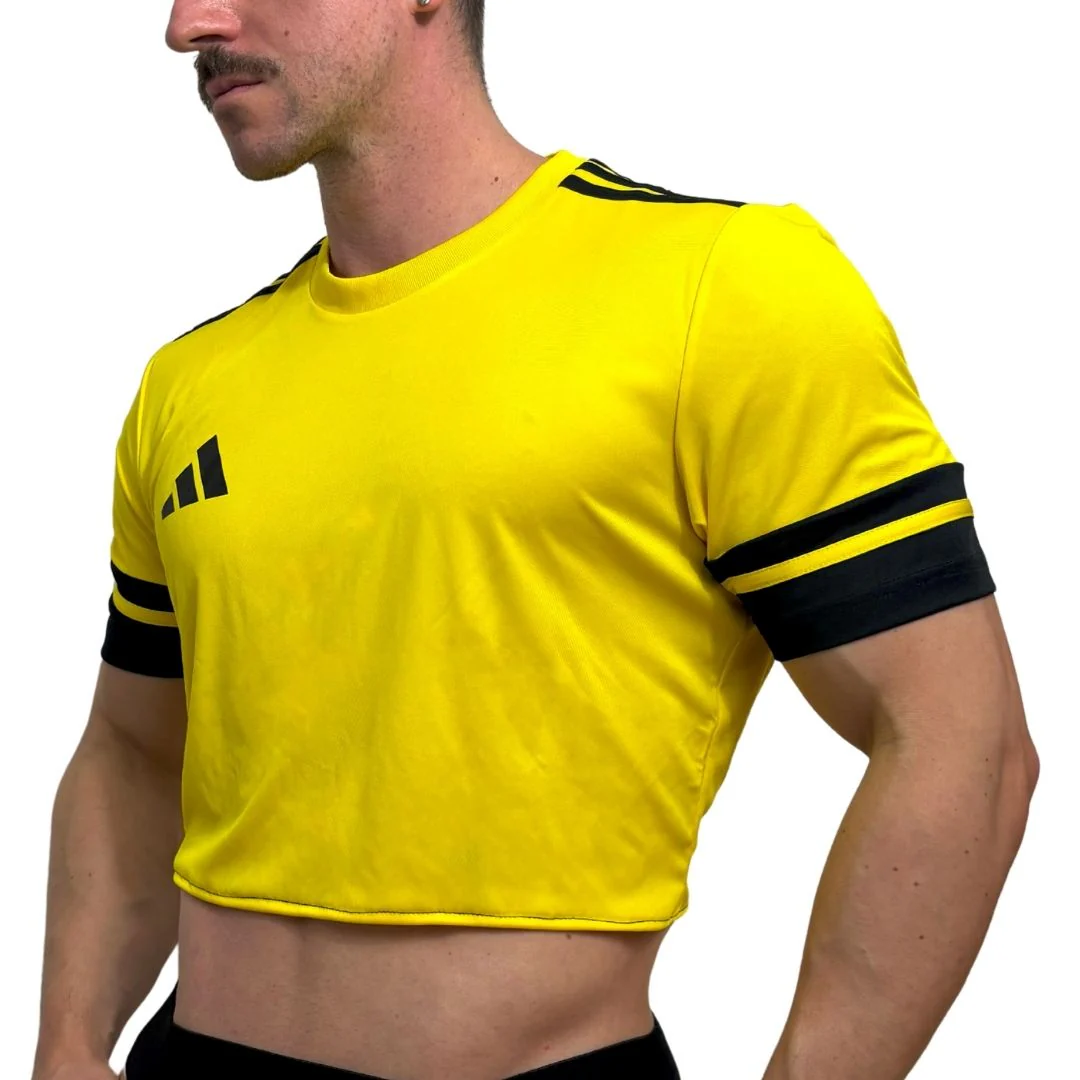 Adidas Neo Yellow Short Sleeve Crop Top BY SNEAKERMASK - Image 2