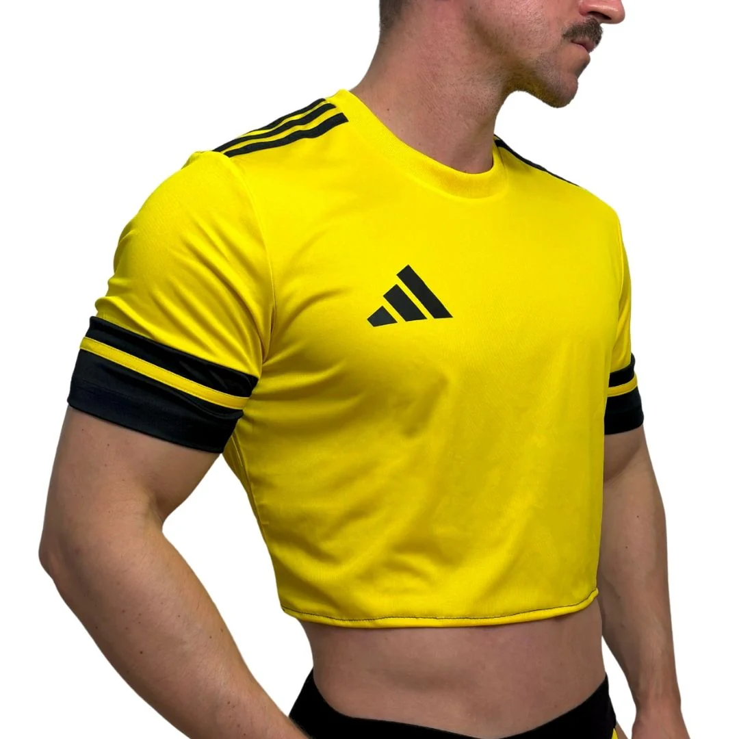 Adidas Neo Yellow Short Sleeve Crop Top BY SNEAKERMASK - Image 3