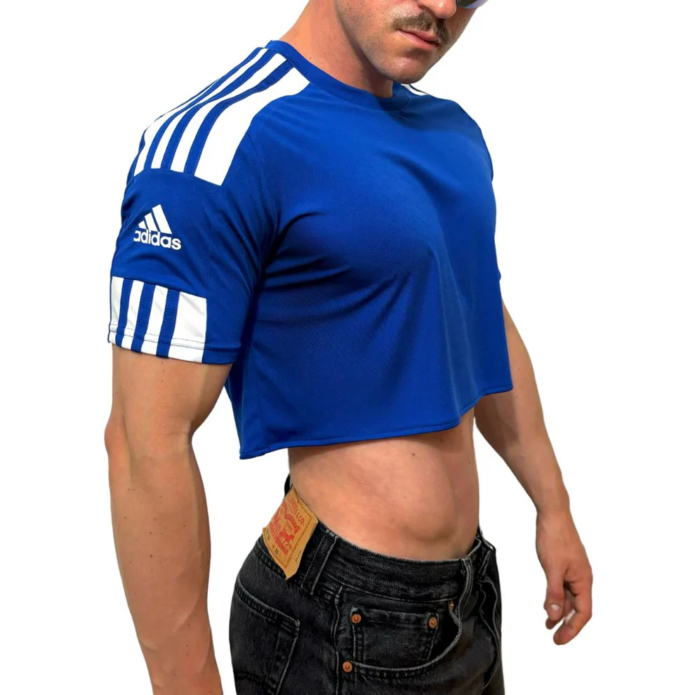 Adidas Sport Blue Short Sleeve Crop Top BY SNEAKERMASK - Image 4