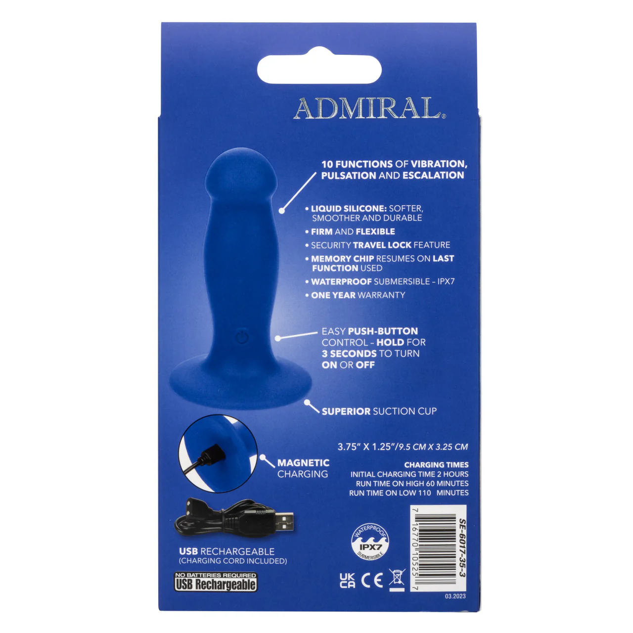 Admiral Liquid Silicone First Mate Vibrating Anal Probe - Image 4
