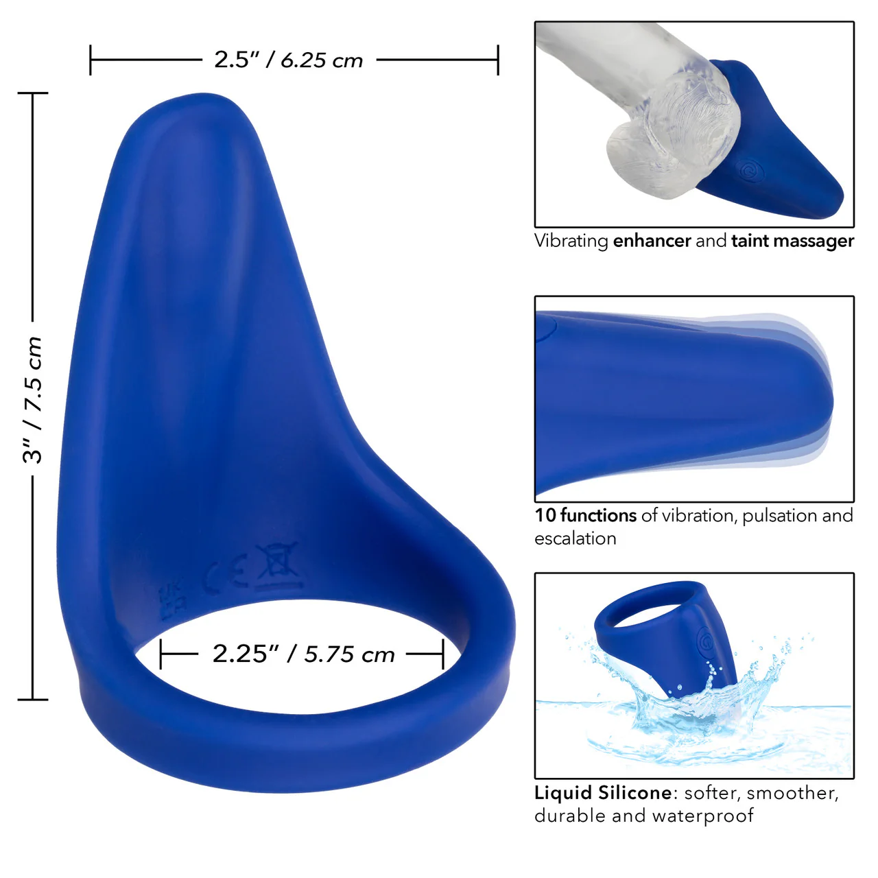 Admiral Liquid Silicone Vibrating Perineum Massager & Ring - Image 3