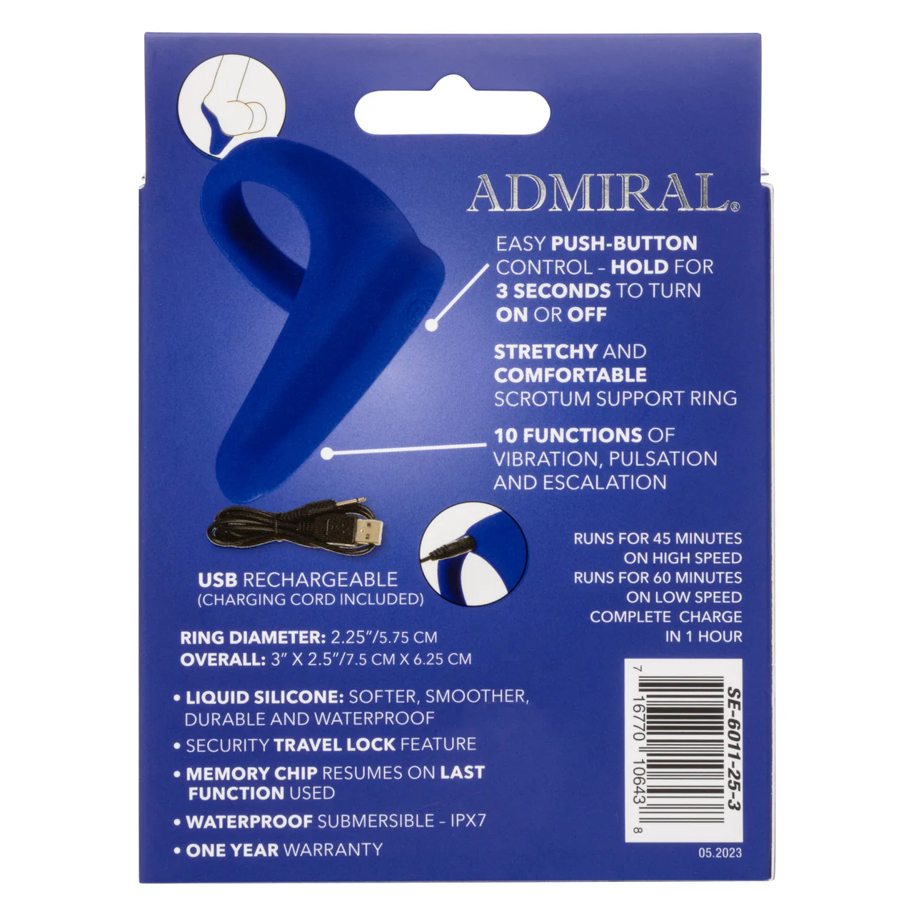 Admiral Liquid Silicone Vibrating Perineum Massager & Ring - Image 5