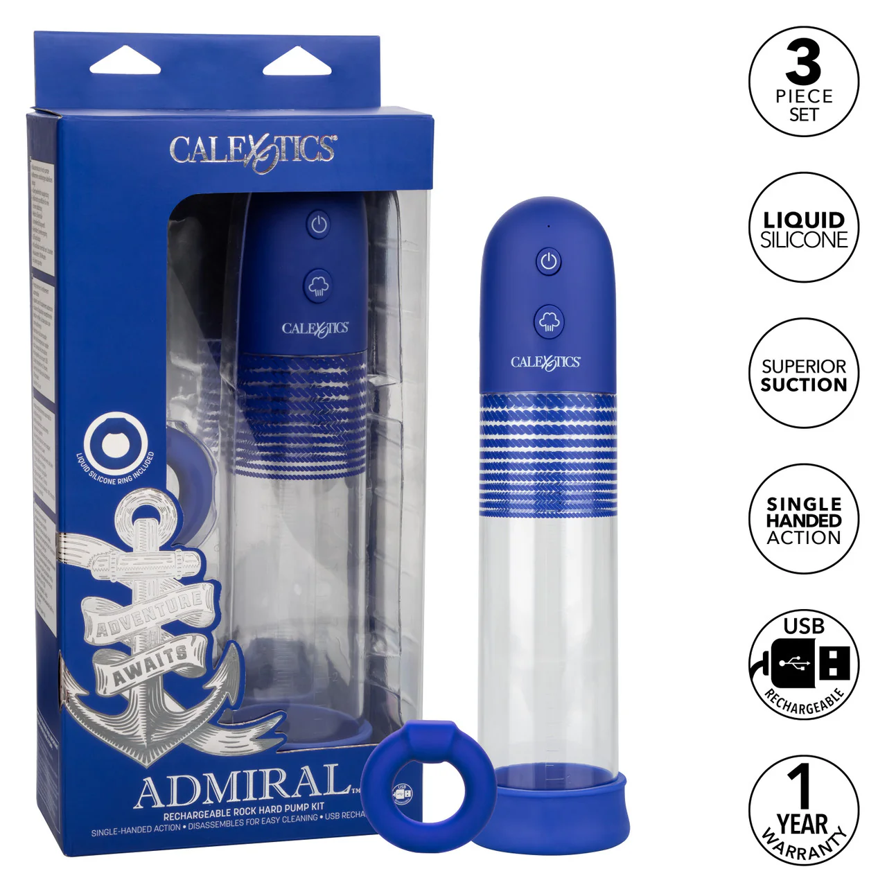Admiral Rechargeable Rock Hard Pump Kit - Image 6
