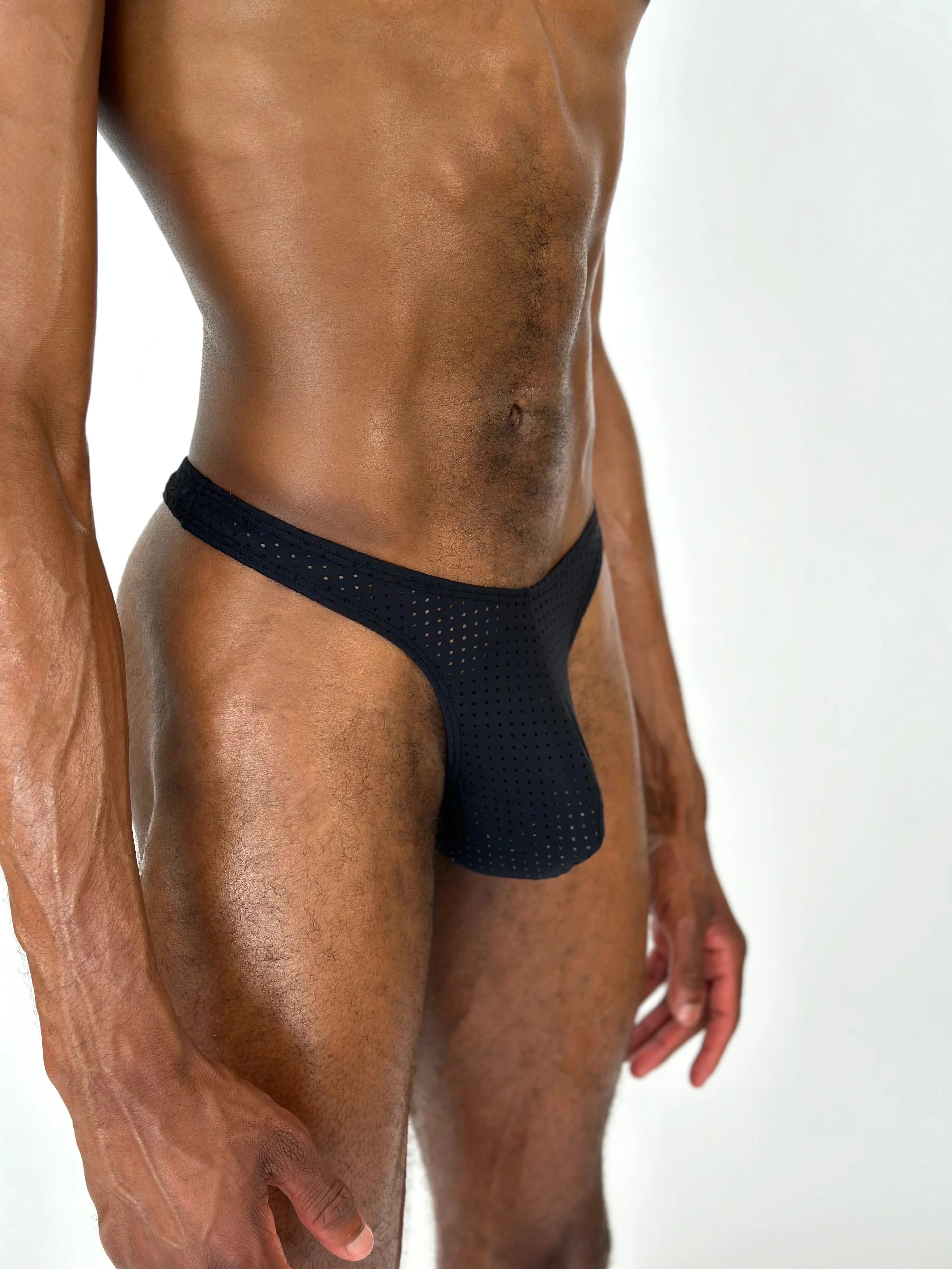 Alfons Dovana Black Mesh Thong - Image 2