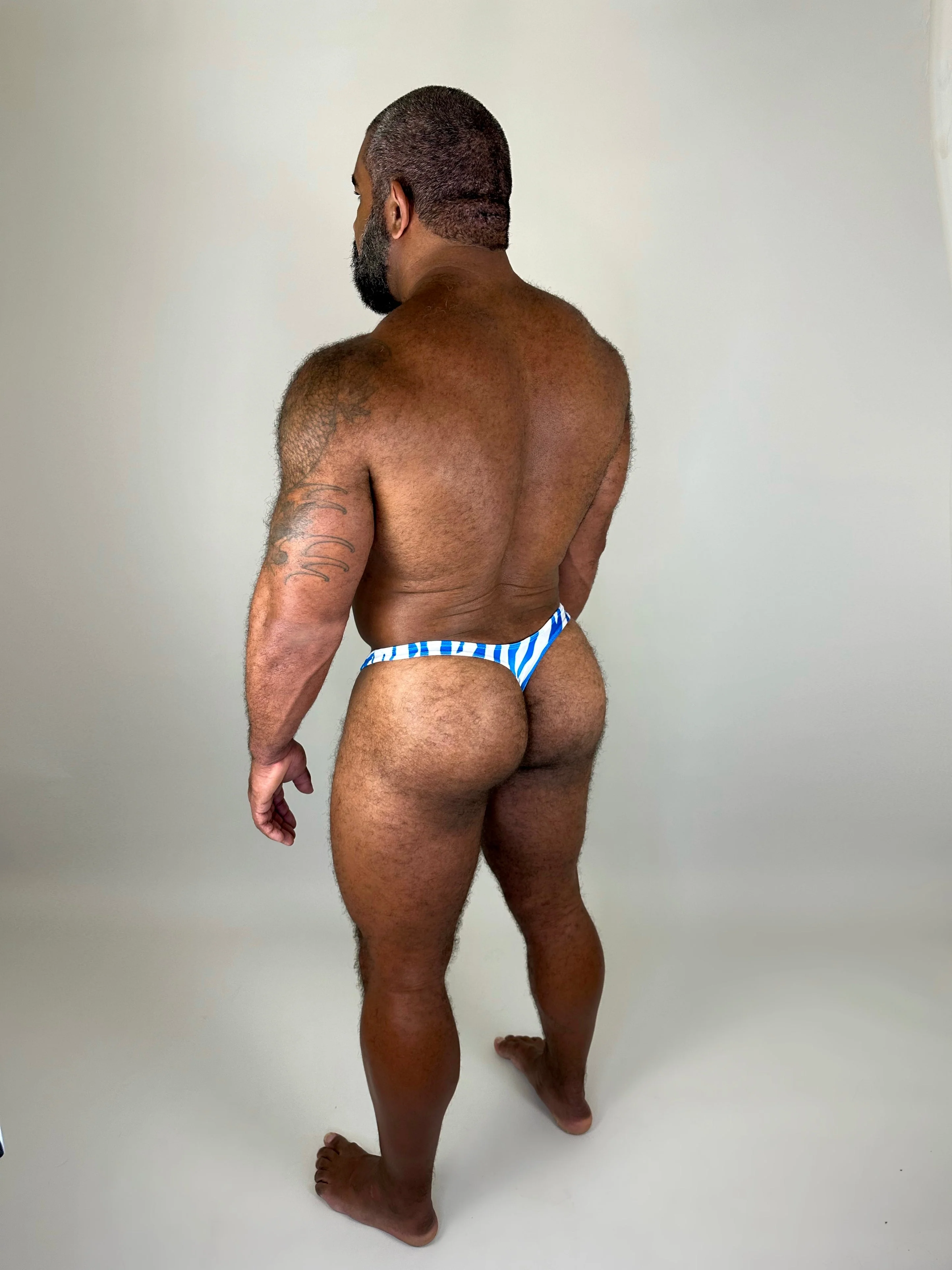 Alfons Dovana Blue Tiger Velvet Thong - Image 3