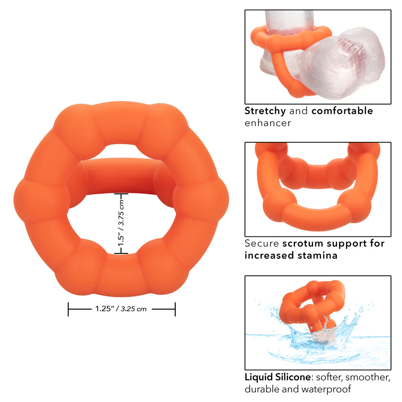 Alpha Liquid Silicone All Star Ring - Orange - Image 5