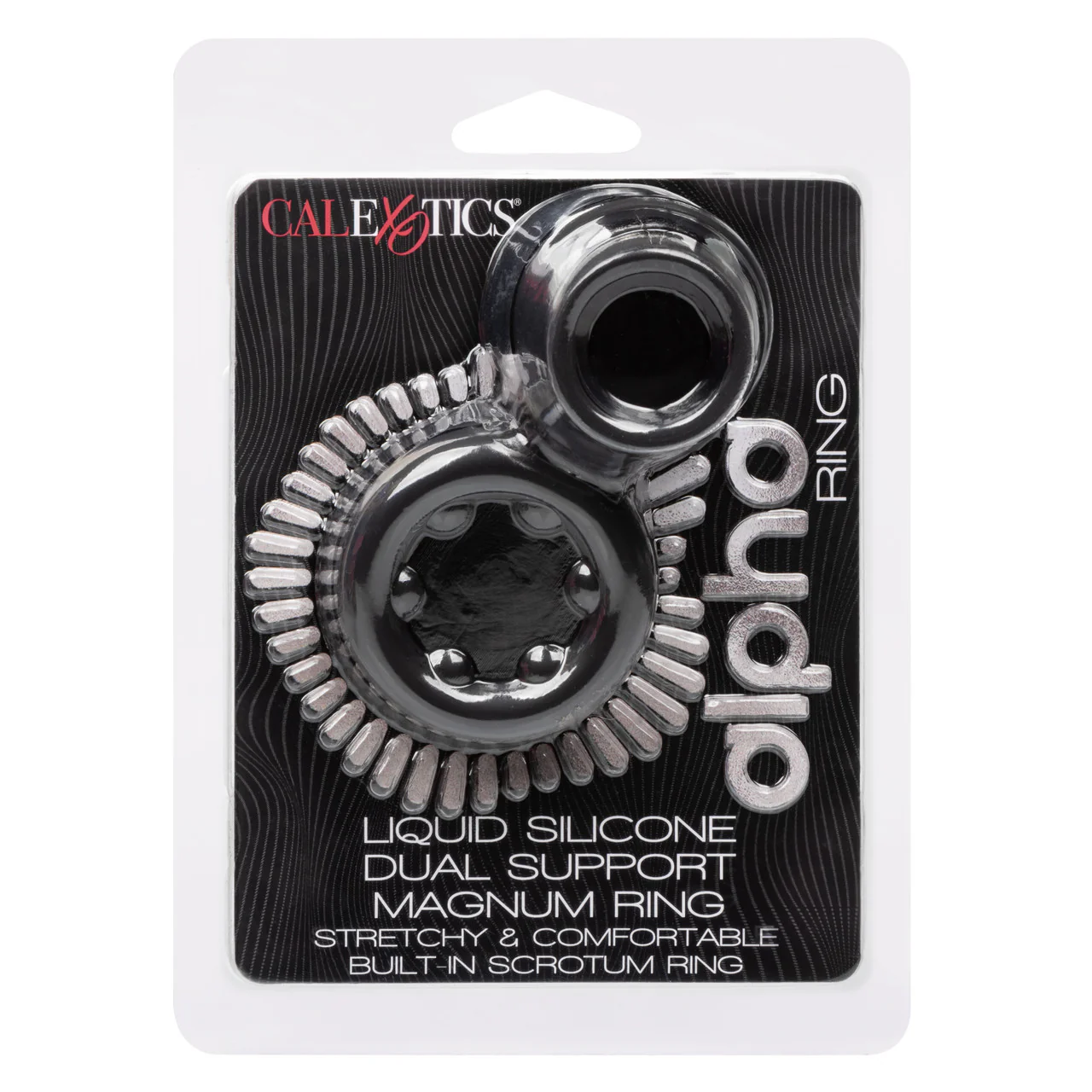 Alpha Liquid Silicone Dual Magnum Ring - Black - Image 3