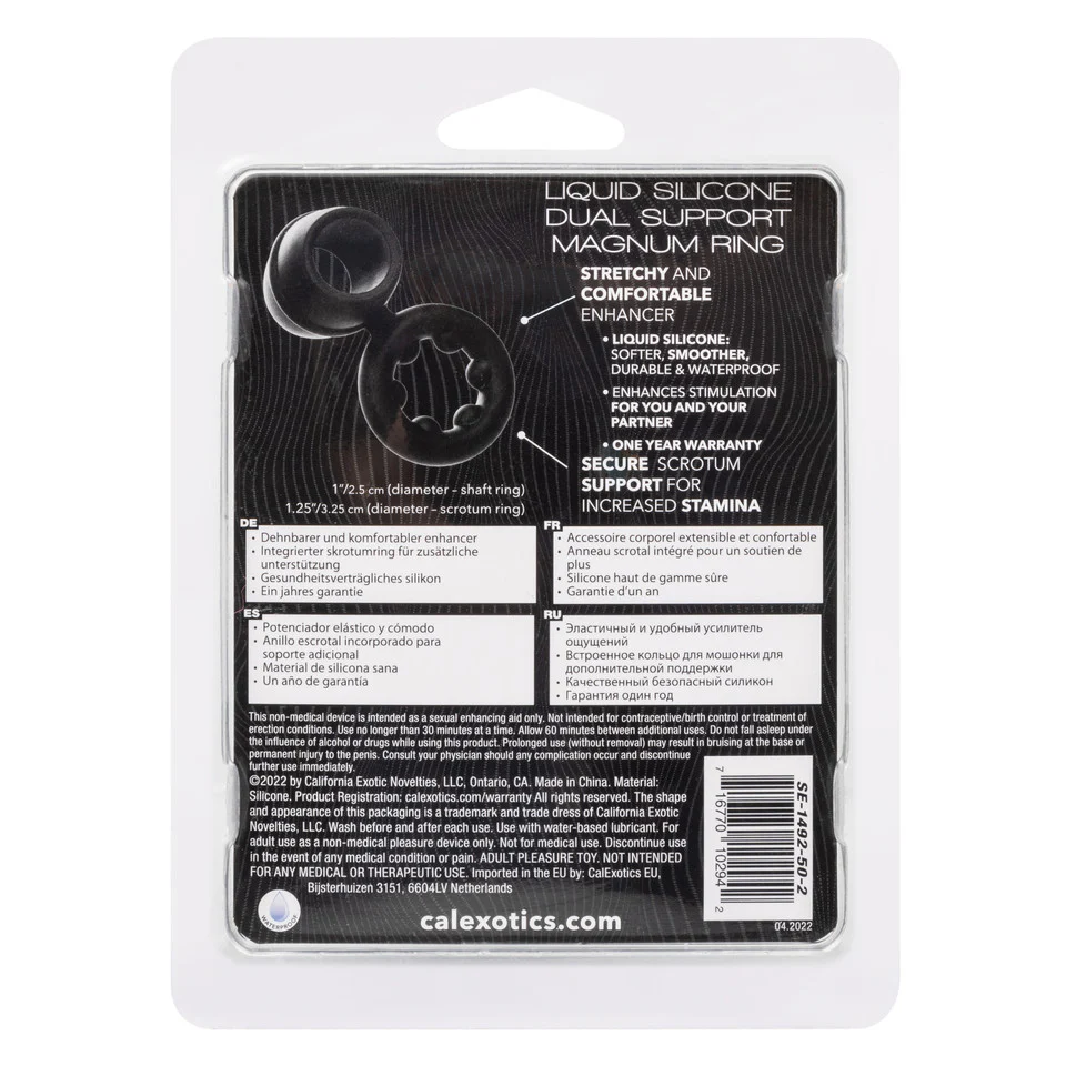 Alpha Liquid Silicone Dual Magnum Ring - Black - Image 5